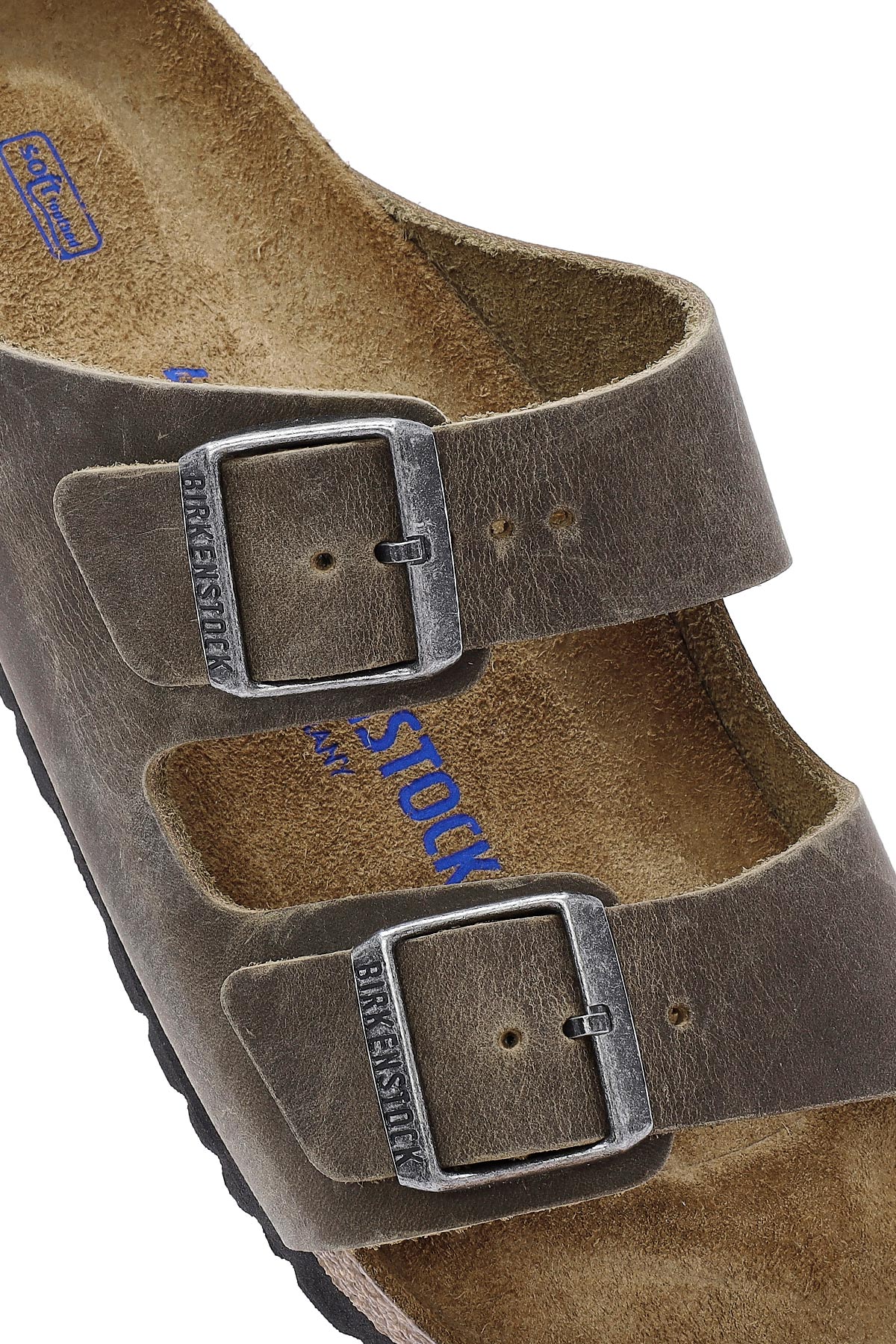 Birkenstock Erkek Haki Arizona Çift Tokalı Nubuk Deri Terlik - Image 12