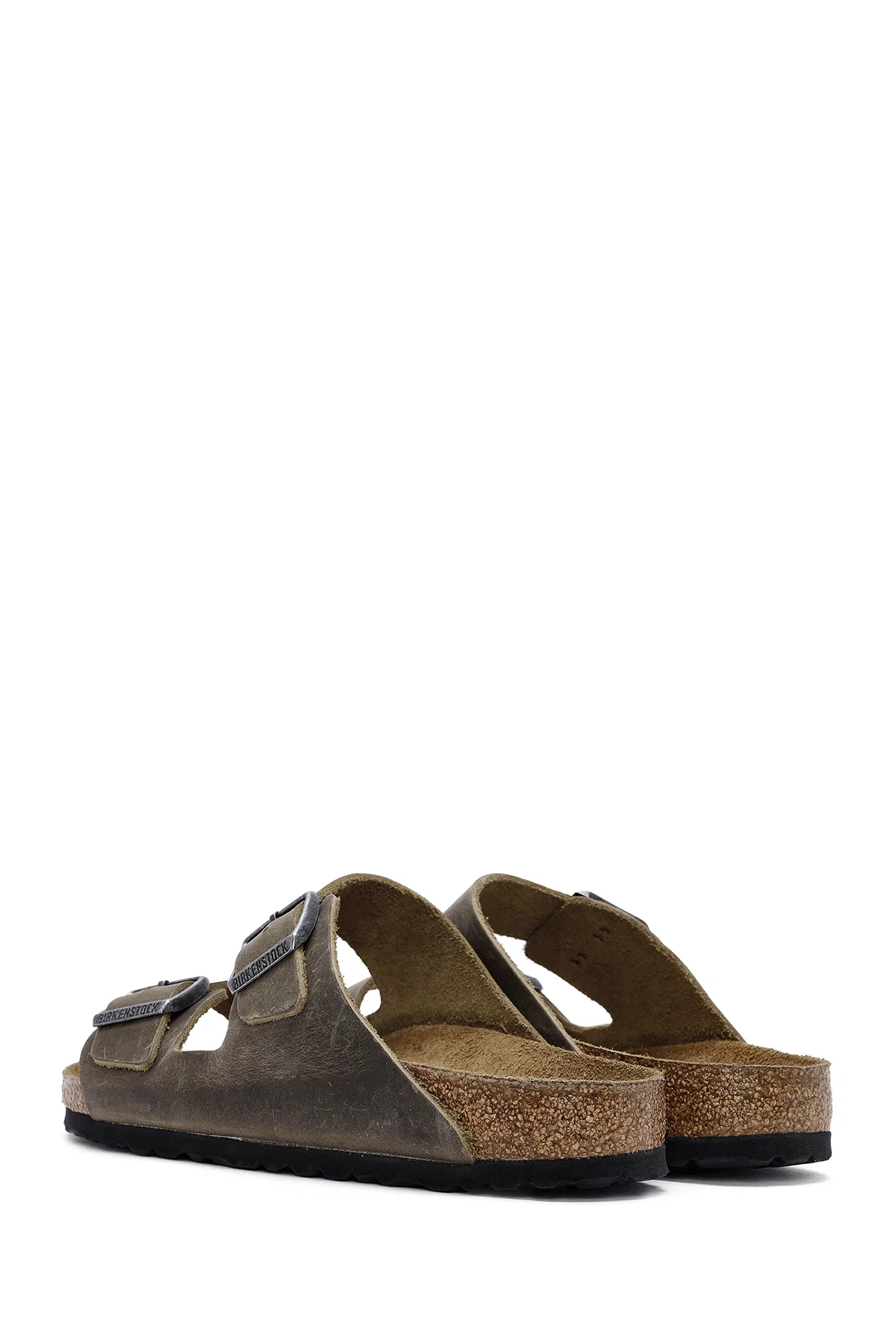 Birkenstock Erkek Haki Arizona Çift Tokalı Nubuk Deri Terlik - Image 6