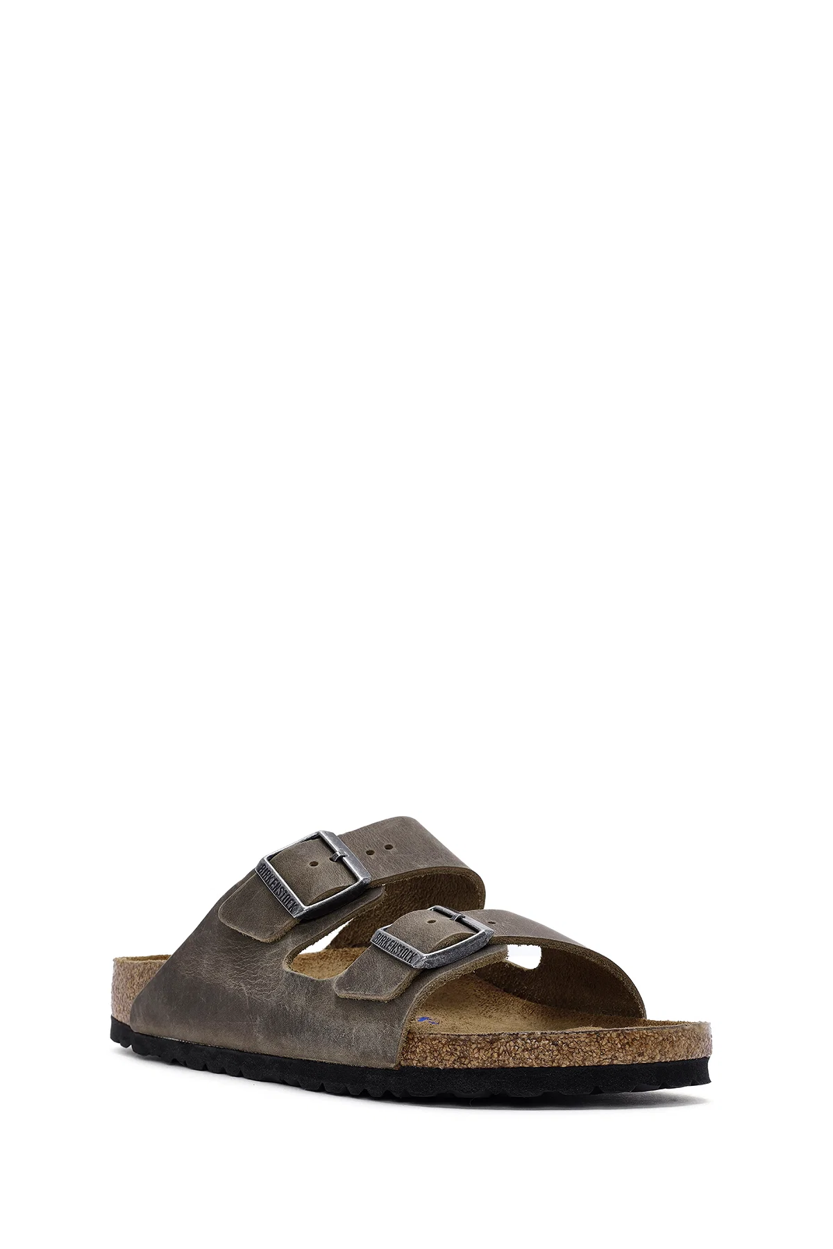 Birkenstock Erkek Haki Arizona Çift Tokalı Nubuk Deri Terlik - Image 7