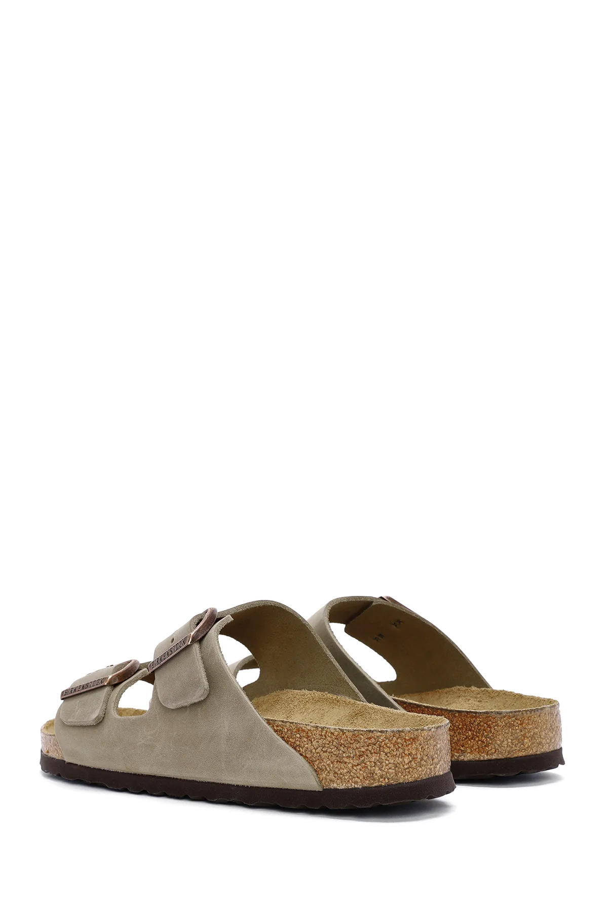 Birkenstock Erkek Kahverengi Arizona Çift Tokalı Deri Terlik - Image 5