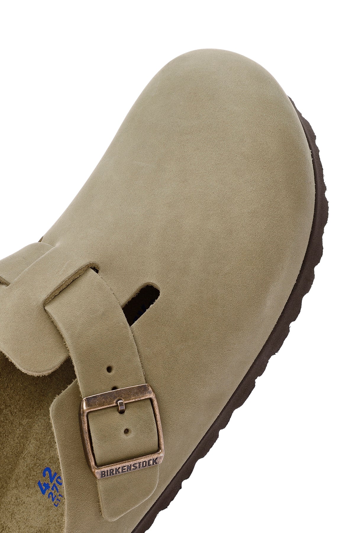 Birkenstock Erkek Kahverengi Boston Sfb Leoi Nu Kapalı Nubuk Deri Terlik - Image 10