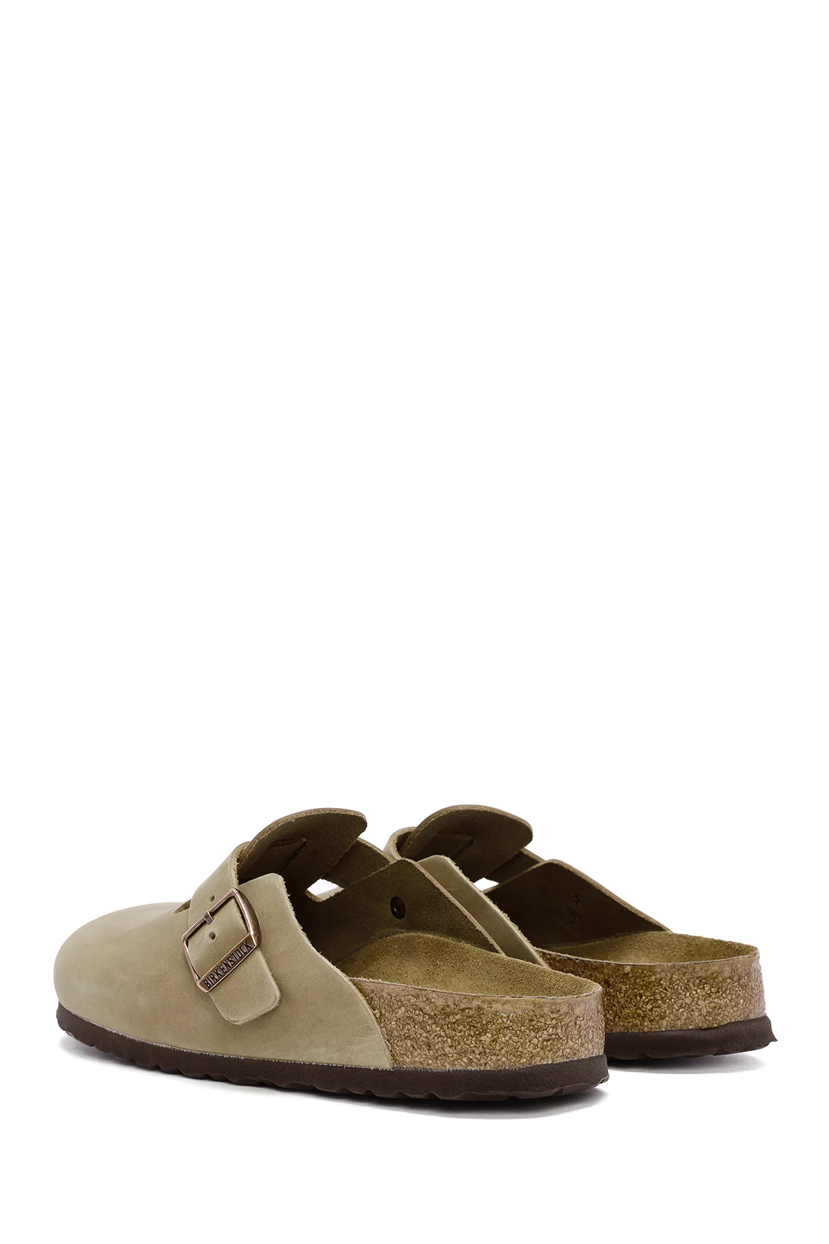 Birkenstock Erkek Kahverengi Boston Sfb Leoi Nu Kapalı Nubuk Deri Terlik - Image 5