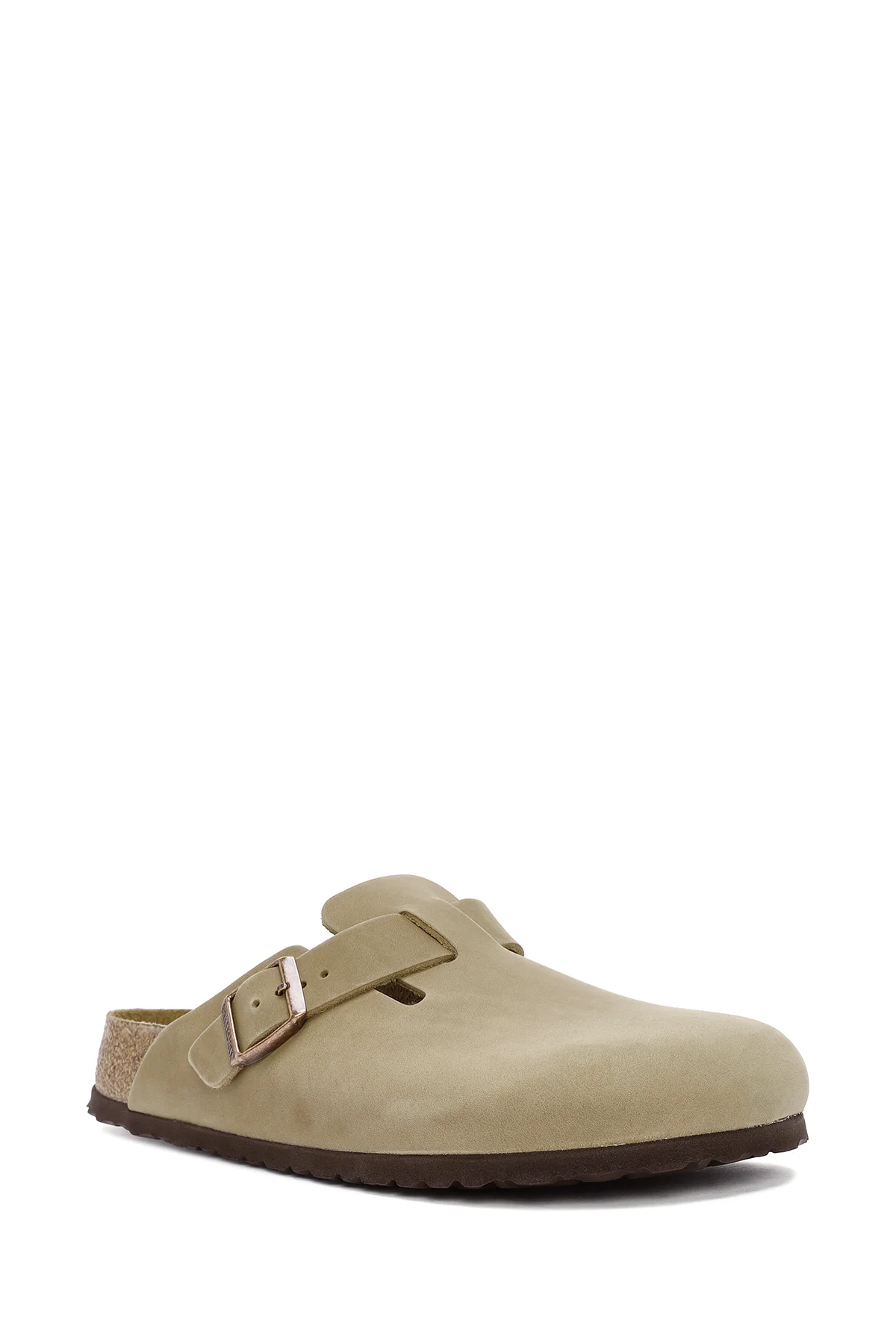 Birkenstock Erkek Kahverengi Boston Sfb Leoi Nu Kapalı Nubuk Deri Terlik - Image 6
