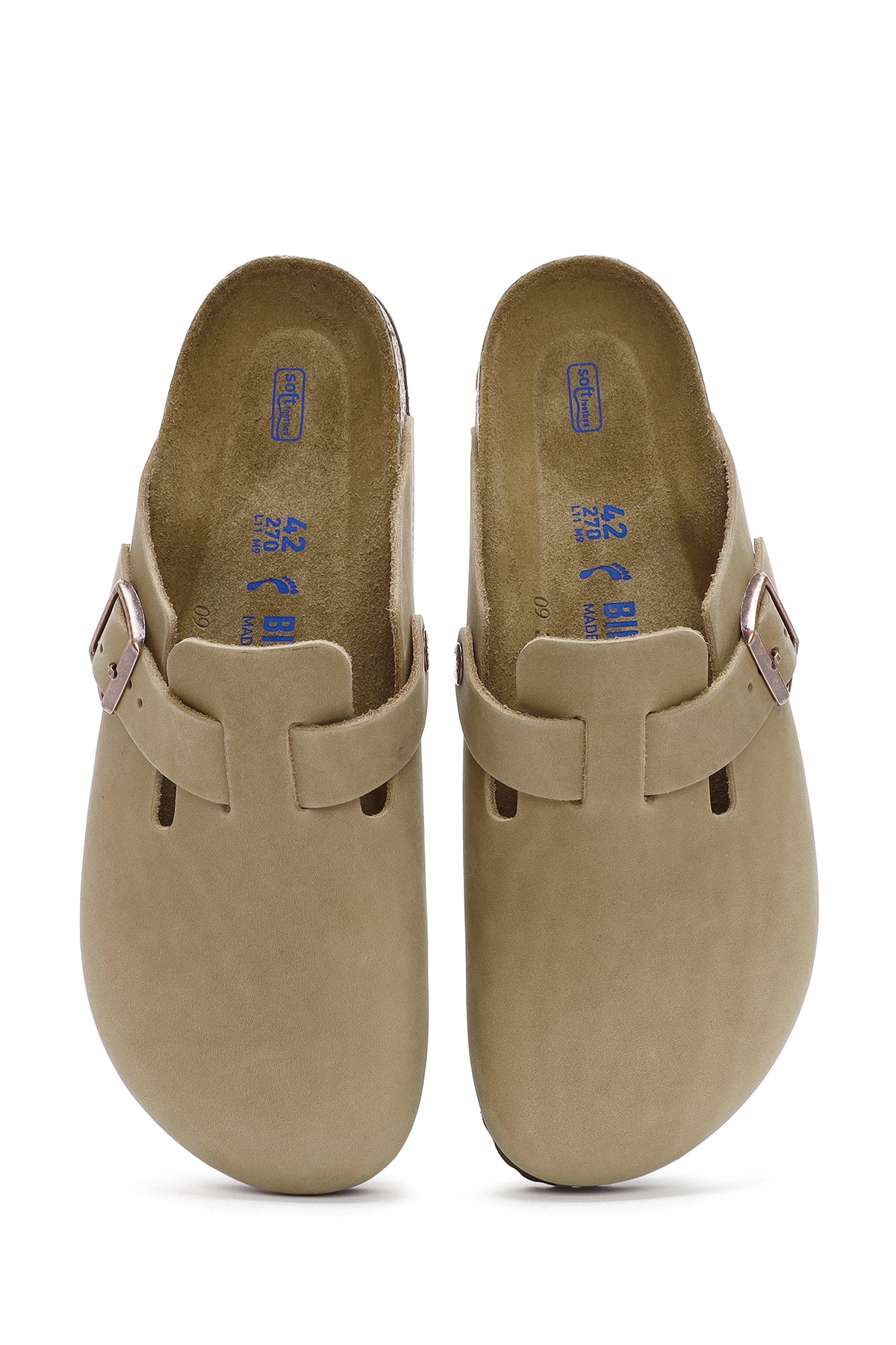 Birkenstock Erkek Kahverengi Boston Sfb Leoi Nu Kapalı Nubuk Deri Terlik - Image 7