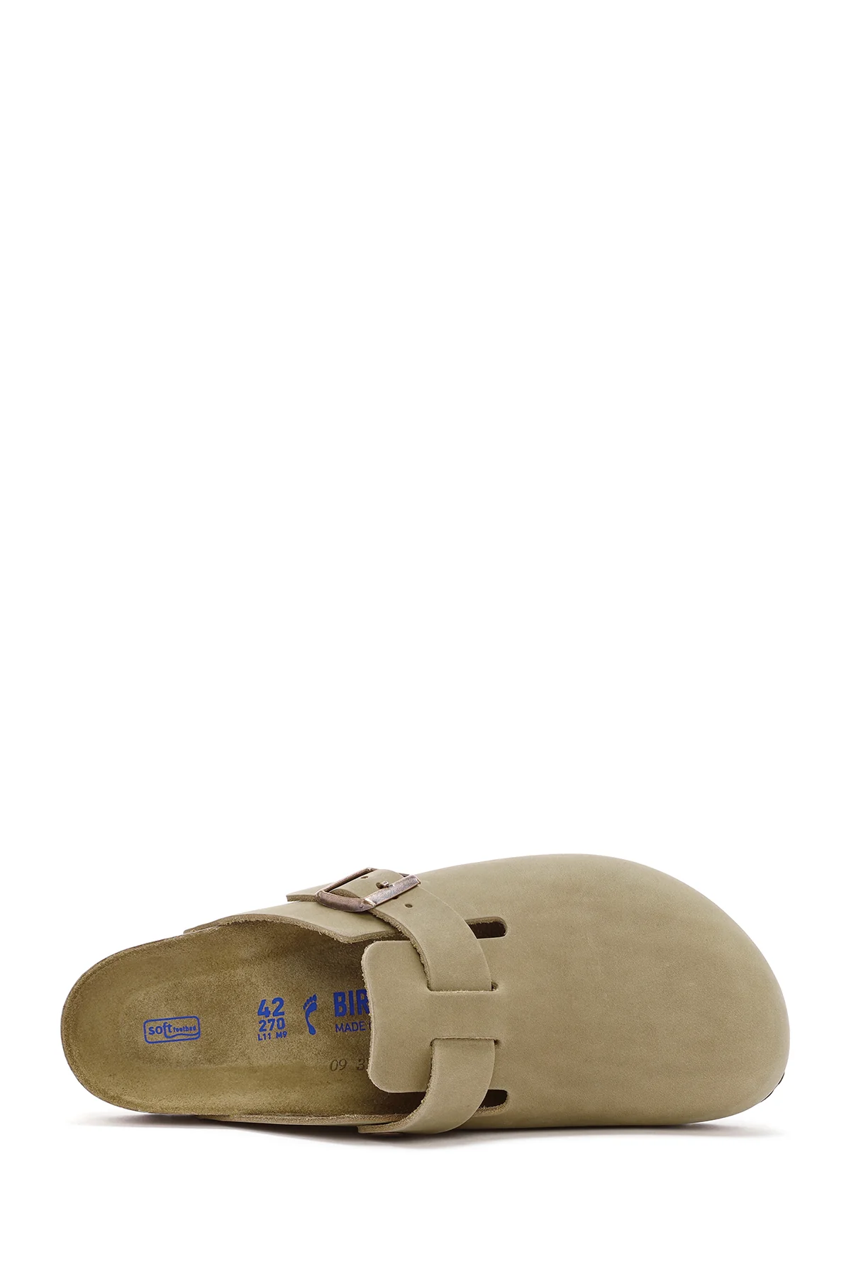 Birkenstock Erkek Kahverengi Boston Sfb Leoi Nu Kapalı Nubuk Deri Terlik - Image 8