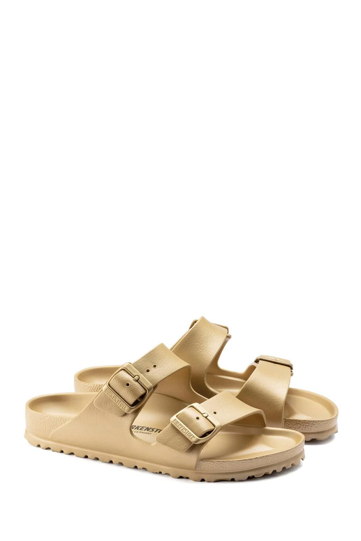 Birkenstock Kadın Altın Arizona Eva Glamour Çift Bantlı Metalik Terlik - Image 3