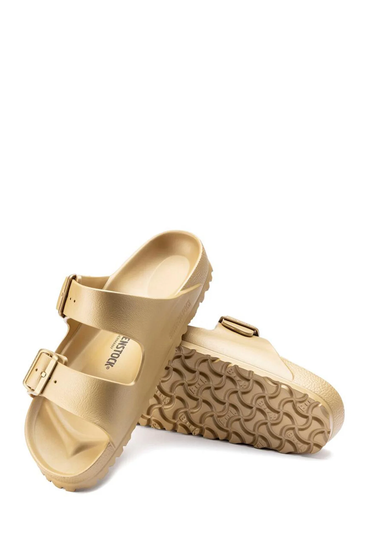Birkenstock Kadın Altın Arizona Eva Glamour Çift Bantlı Metalik Terlik - Image 4