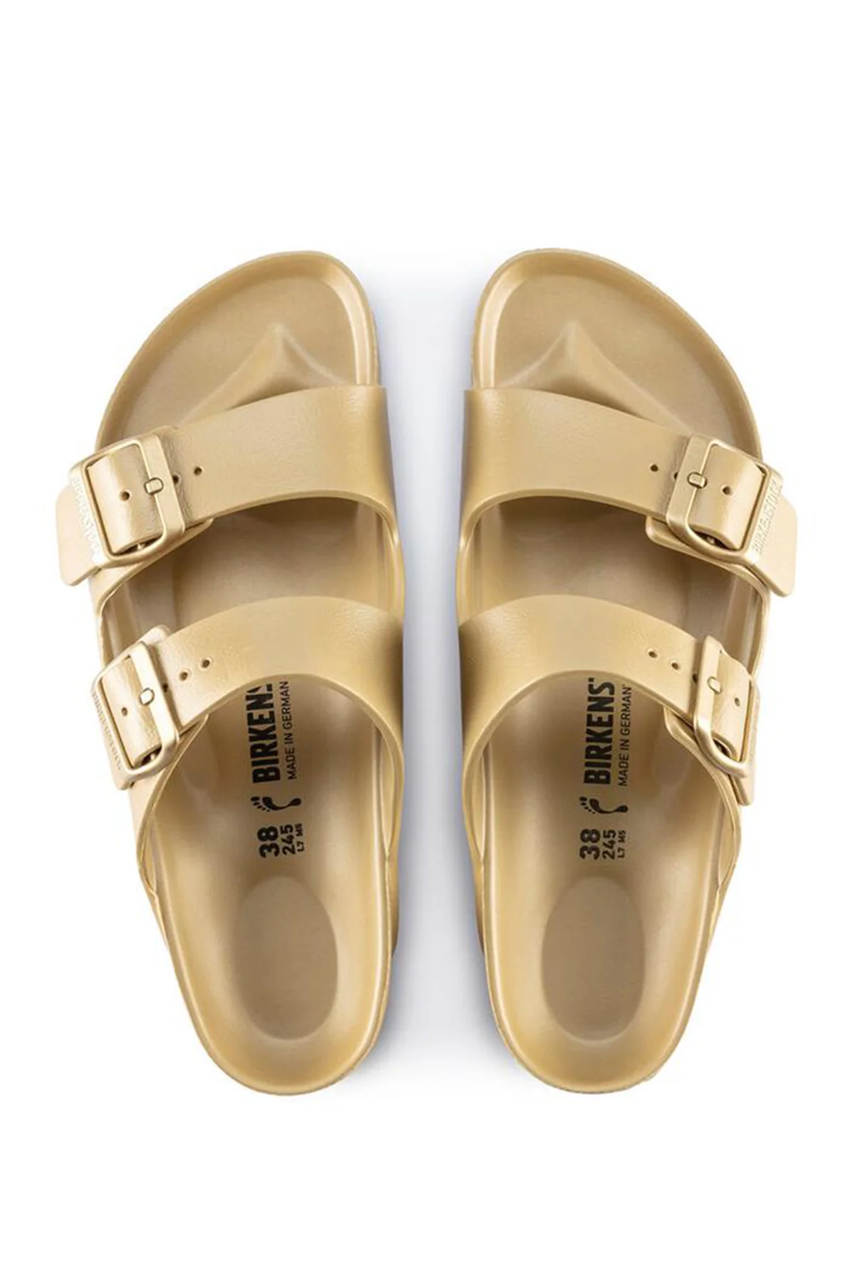 Birkenstock Kadın Altın Arizona Eva Glamour Çift Bantlı Metalik Terlik - Image 5