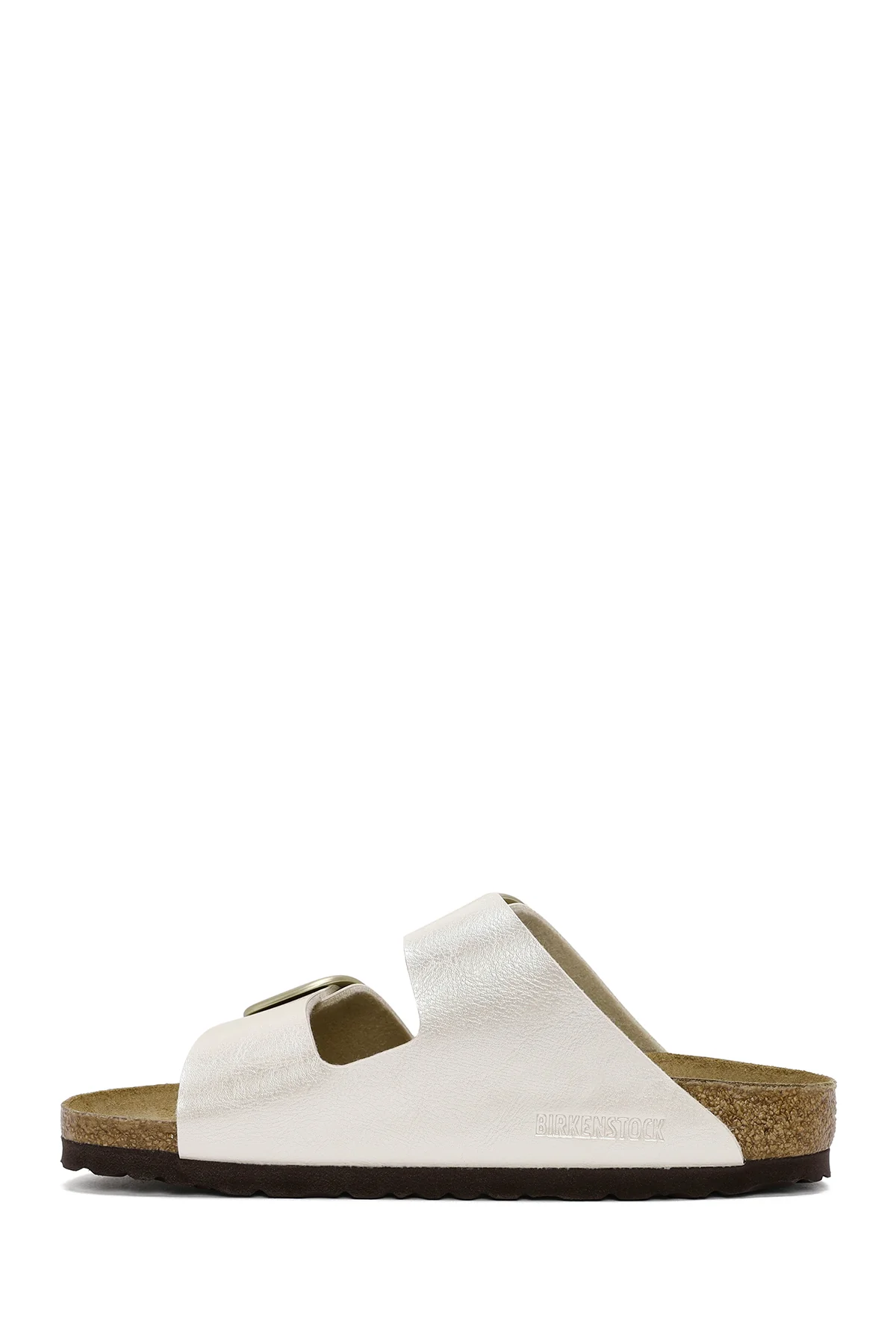 Birkenstock Kadın Beyaz Arizona Big Buckle Bf Graceful Çift Bantlı Metalik Terlik - Image 2