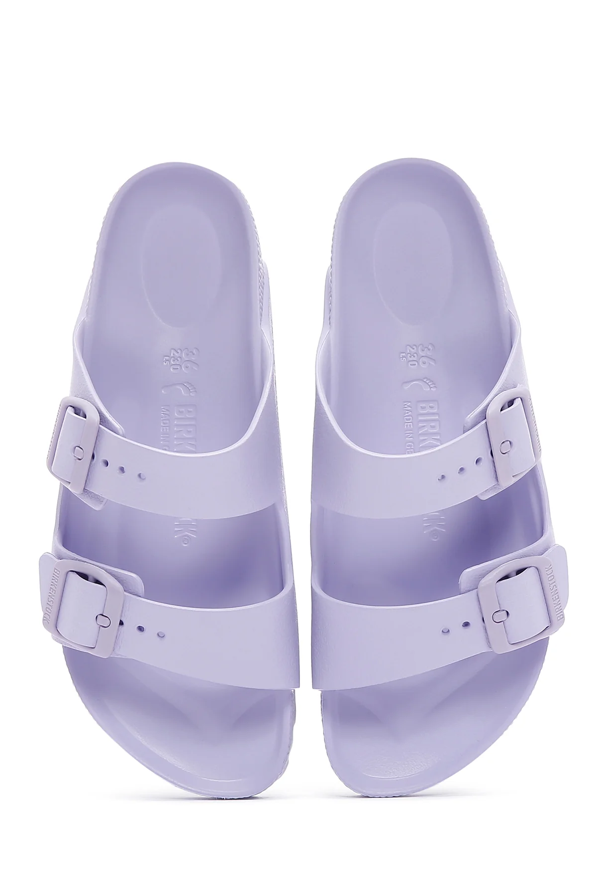 Birkenstock Kadın Mor Deri Çift Tokalı Arizona Eva Düz Terlik - Image 6