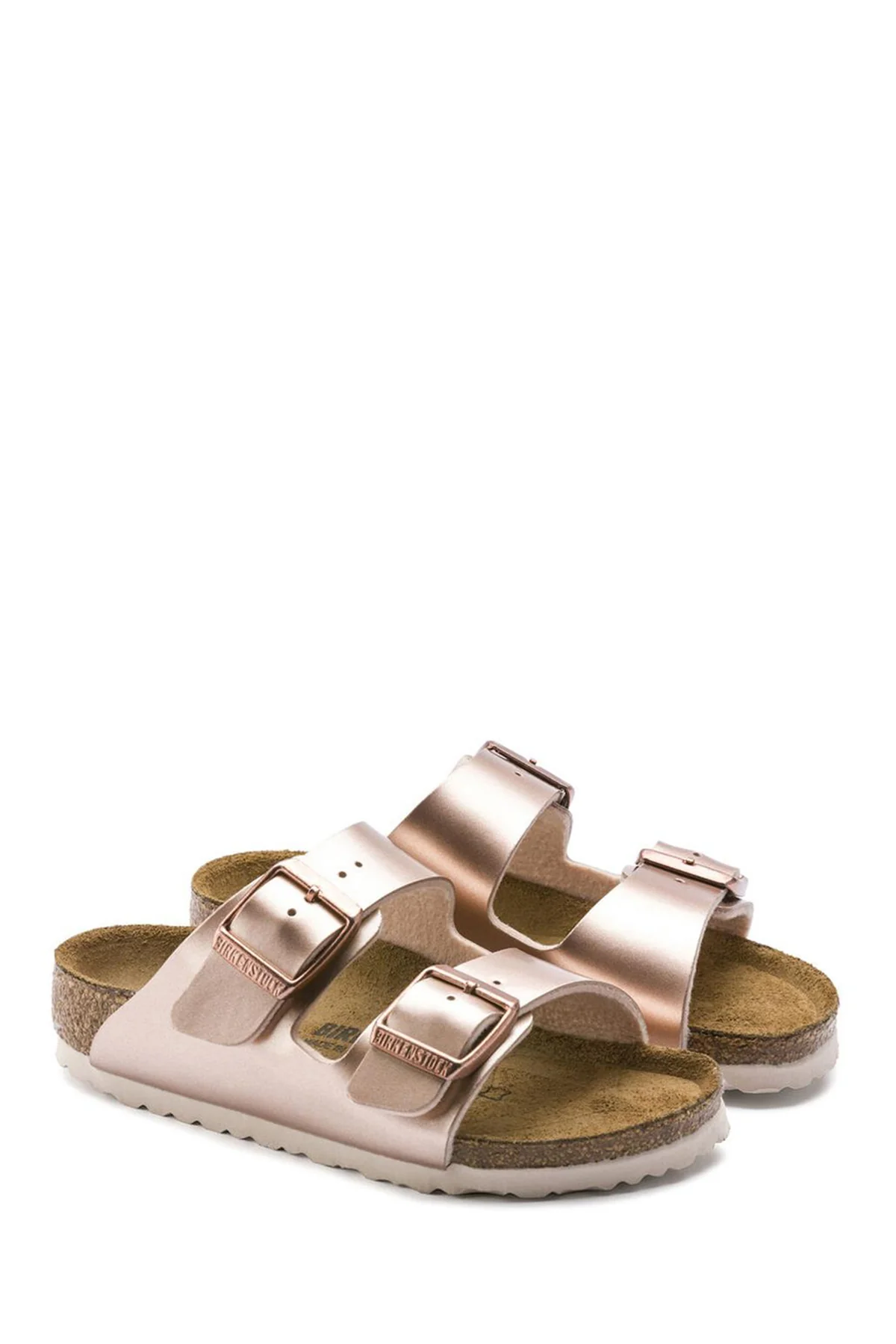 Birkenstock Kadın Pembe Arizona Bf Electric Metalik Çift Tokalı Terlik - Image 3