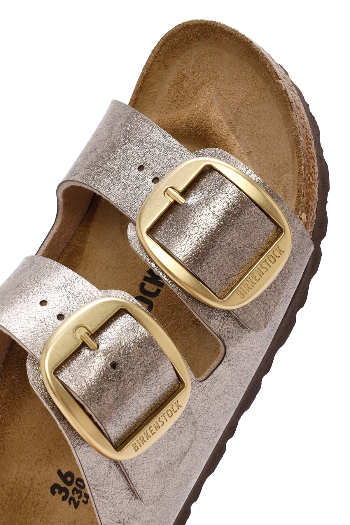 Birkenstock Kadın Vizon Arizona Bf Çift Tokalı Metalik Terlik - Image 10