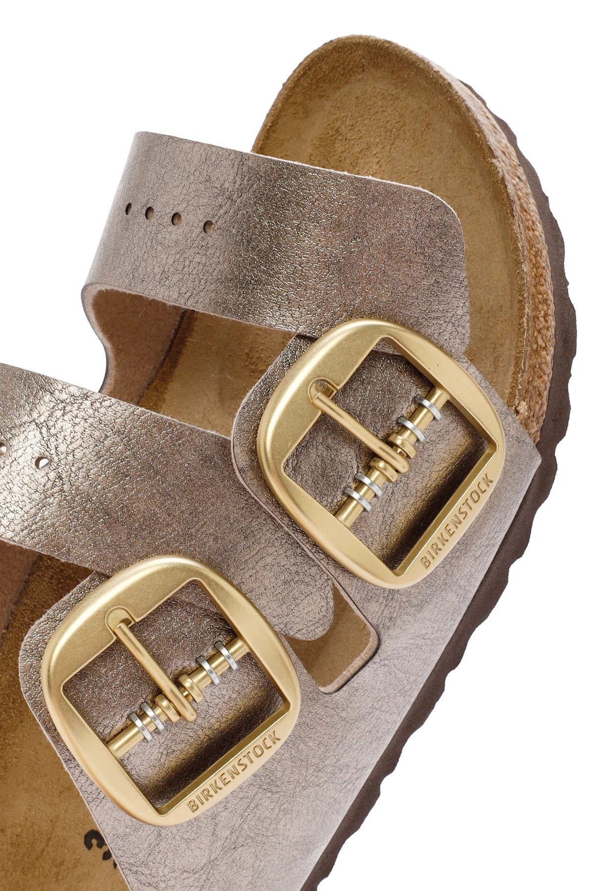 Birkenstock Kadın Vizon Arizona Bf Çift Tokalı Metalik Terlik - Image 11