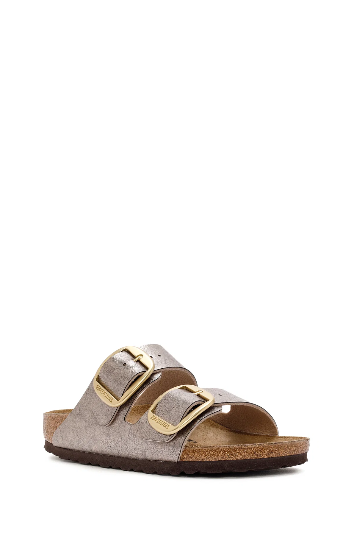Birkenstock Kadın Vizon Arizona Bf Çift Tokalı Metalik Terlik - Image 7