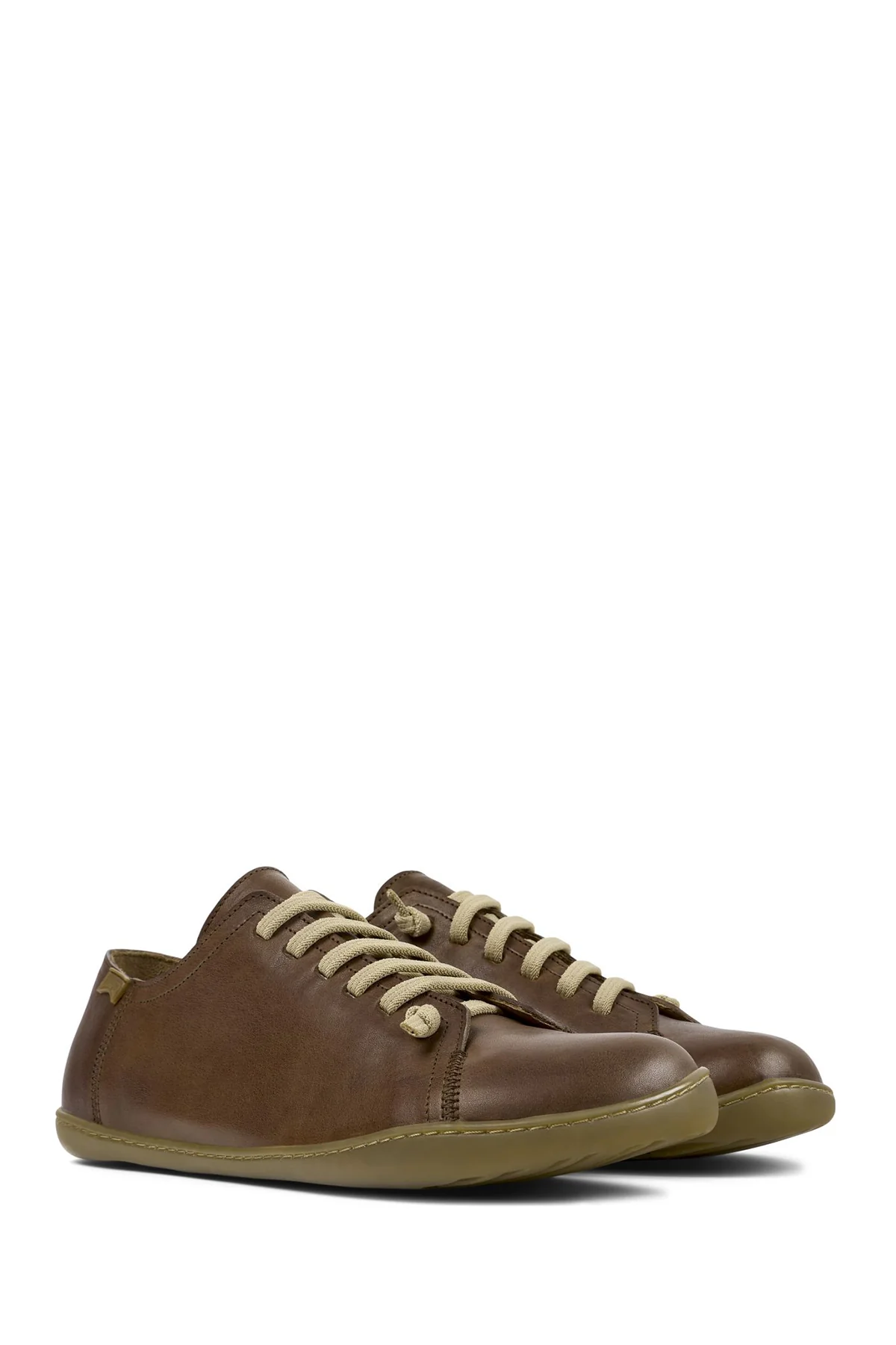 Camper Erkek Kahverengi Peu Bağcıklı Deri Casual Sneaker - Image 2
