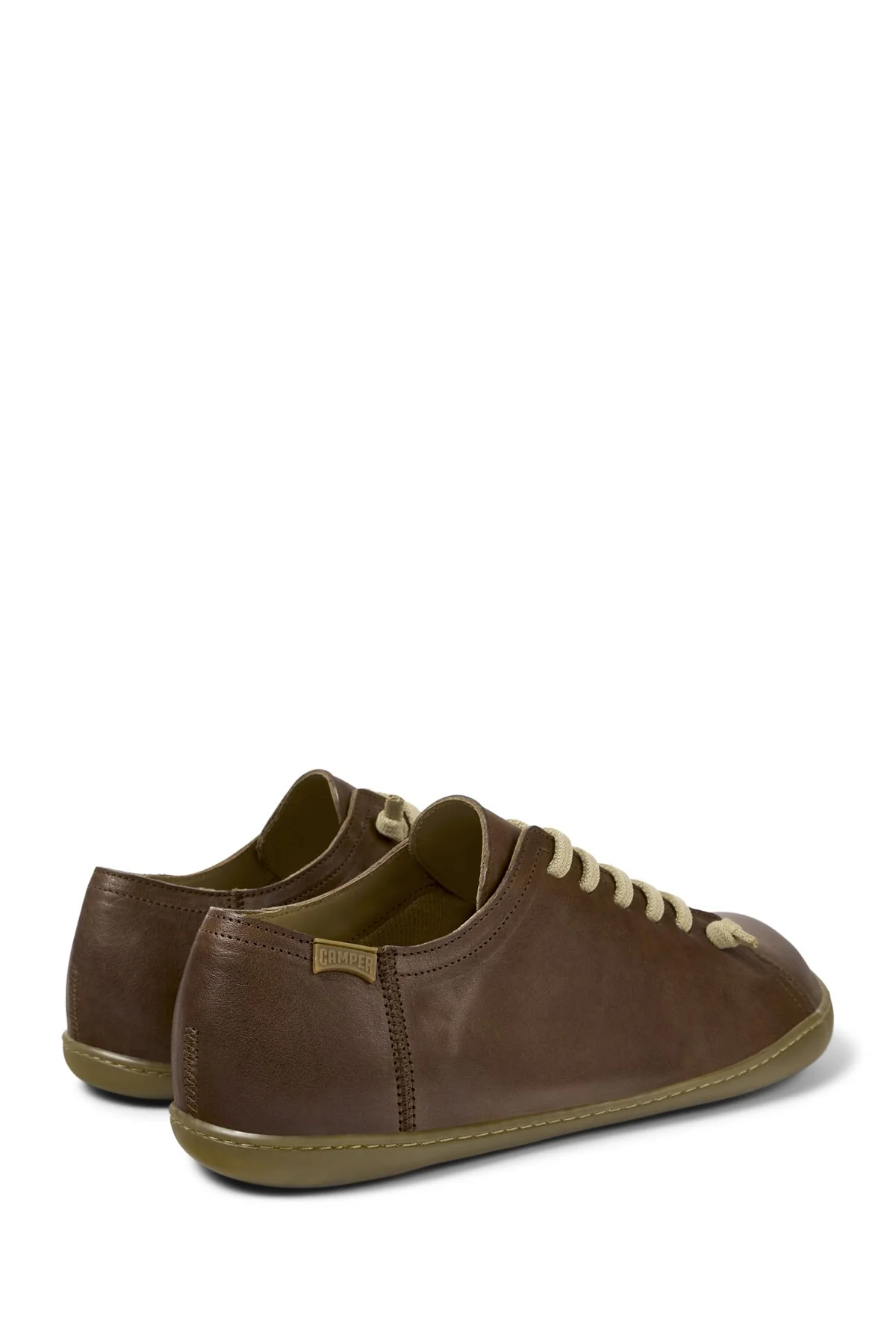 Camper Erkek Kahverengi Peu Bağcıklı Deri Casual Sneaker - Image 3