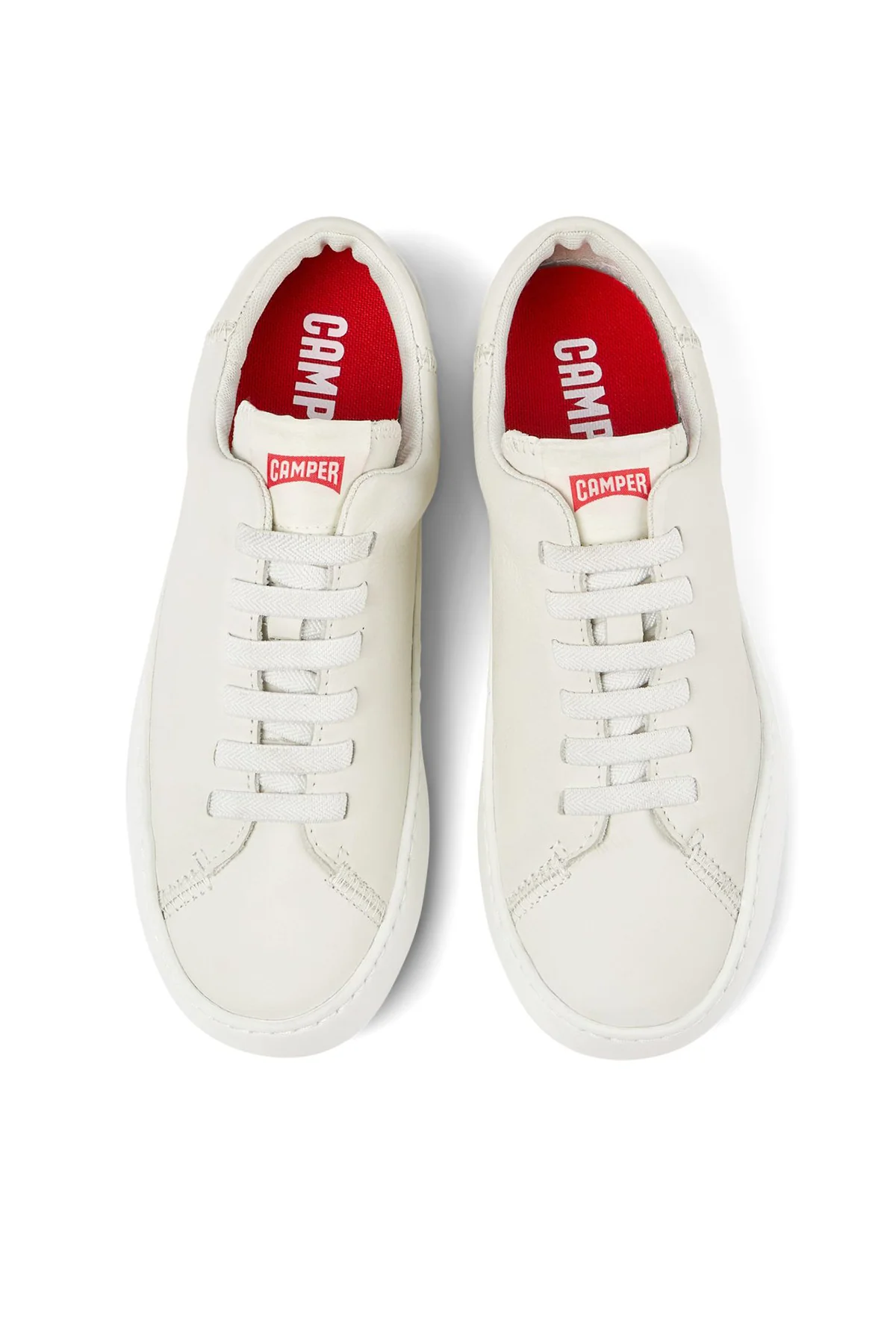 Camper Kadın Beyaz Peu Touring Bağcıklı Deri Sneaker - Image 4