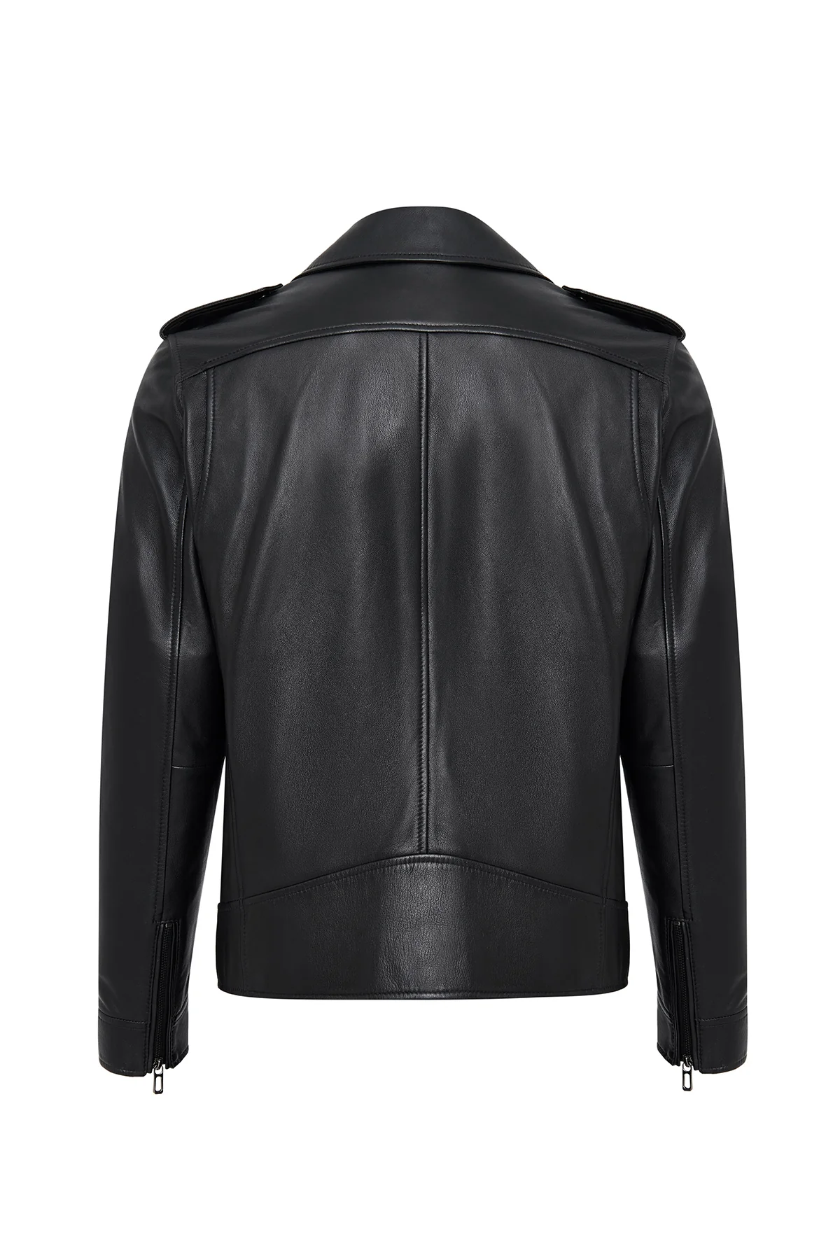 Carter Erkek Siyah Biker Deri Mont - Image 10