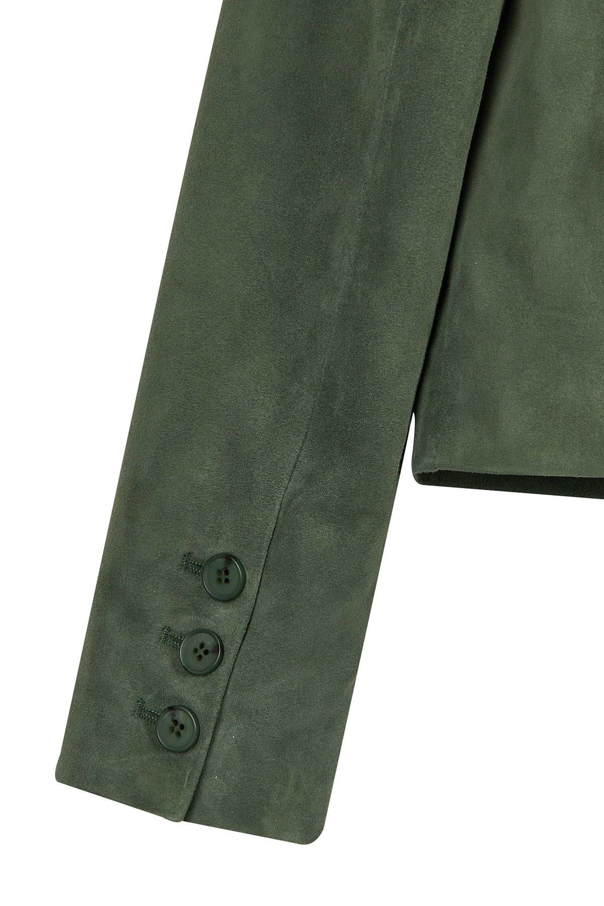 Cassandra Kadın Yeşil Slim-Fit Süet Deri Ceket - Image 10