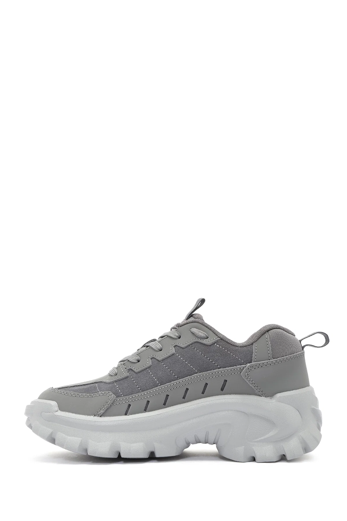 Caterpillar Erkek Gri Intruder Essential Bağcıklı Kalın Tabanlı Deri Sneaker - Image 2