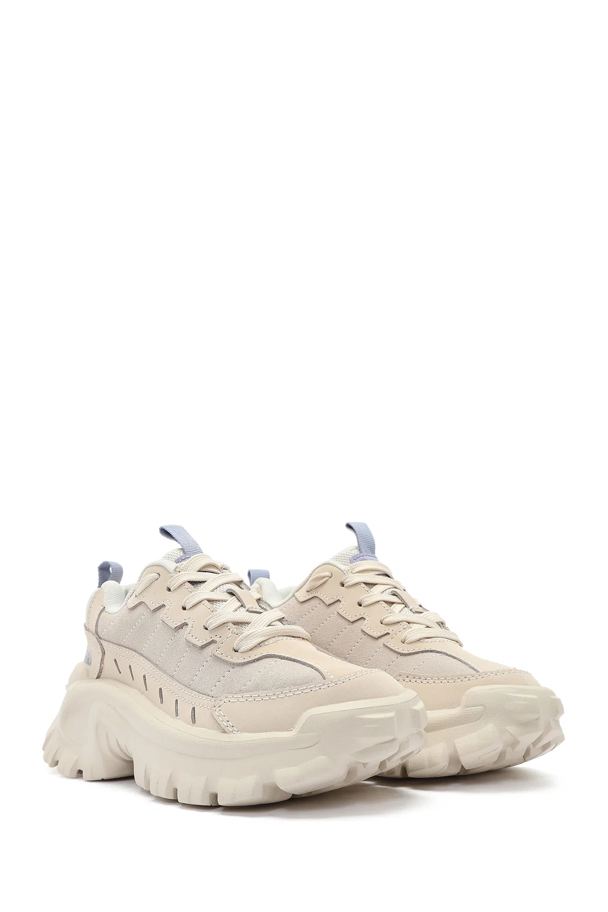 Caterpillar Kadın Bej İntruder Essential Bağcıklı Süet Deri Sneaker - Image 3
