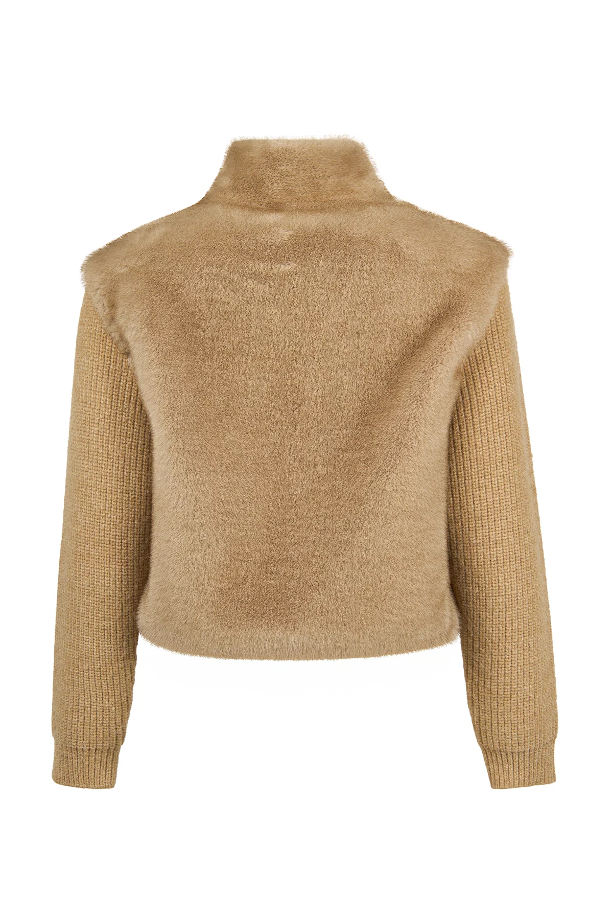 Cortina Kadın Bej Kısa Teddy Mont - Image 12