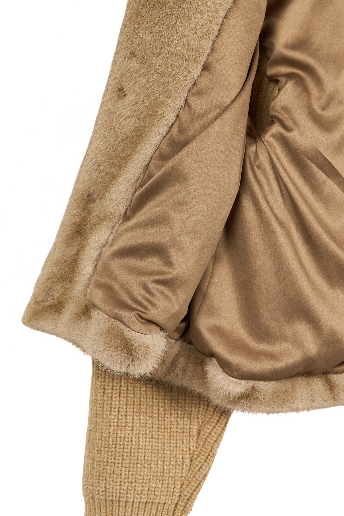Cortina Kadın Bej Kısa Teddy Mont - Image 19