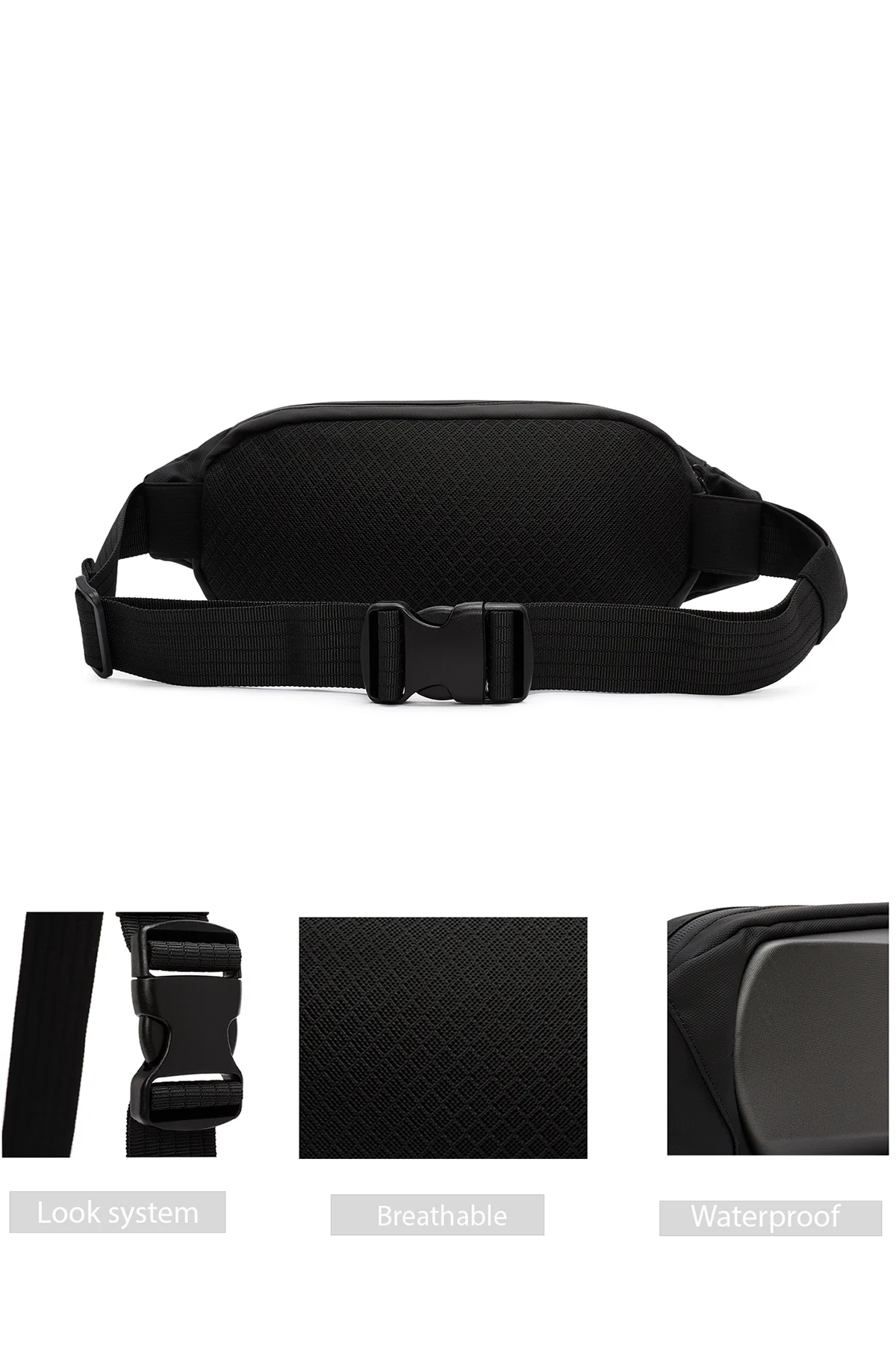 D-Pack Erkek Gri Kumaş Bel Çantası - Image 4