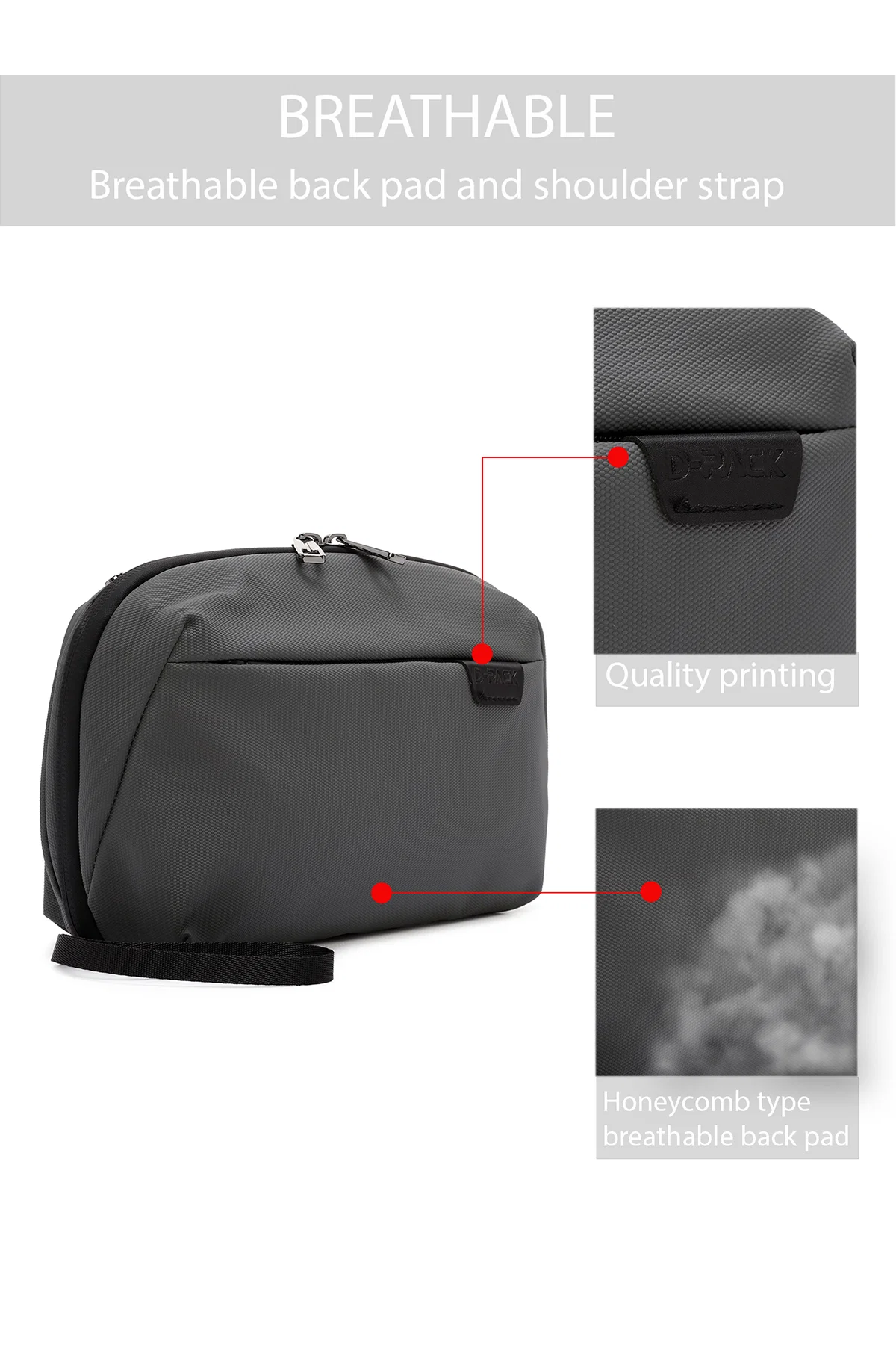 D-Pack Erkek Gri Kumaş El Çantası - Image 8