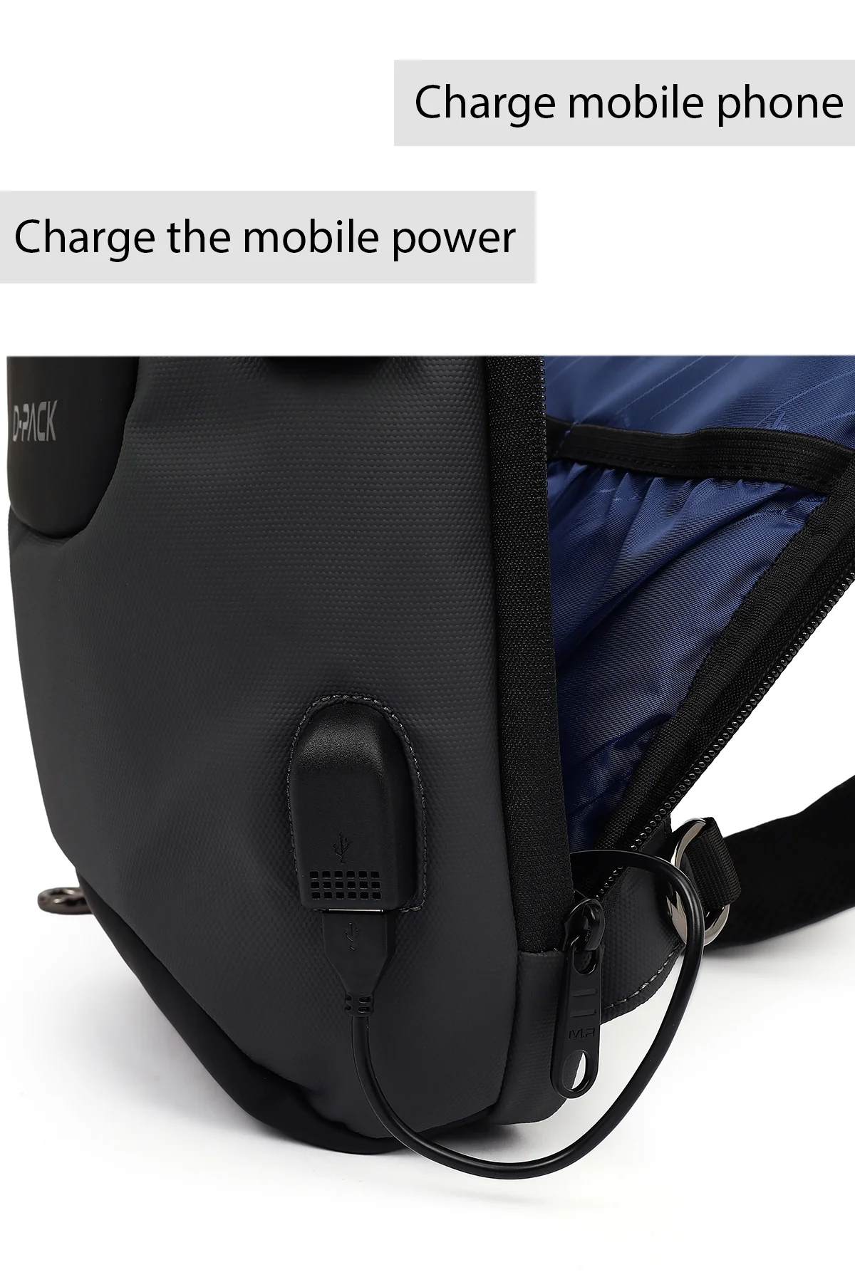 D-Pack Erkek Gri Teknolojik Çapraz Çanta - Image 8