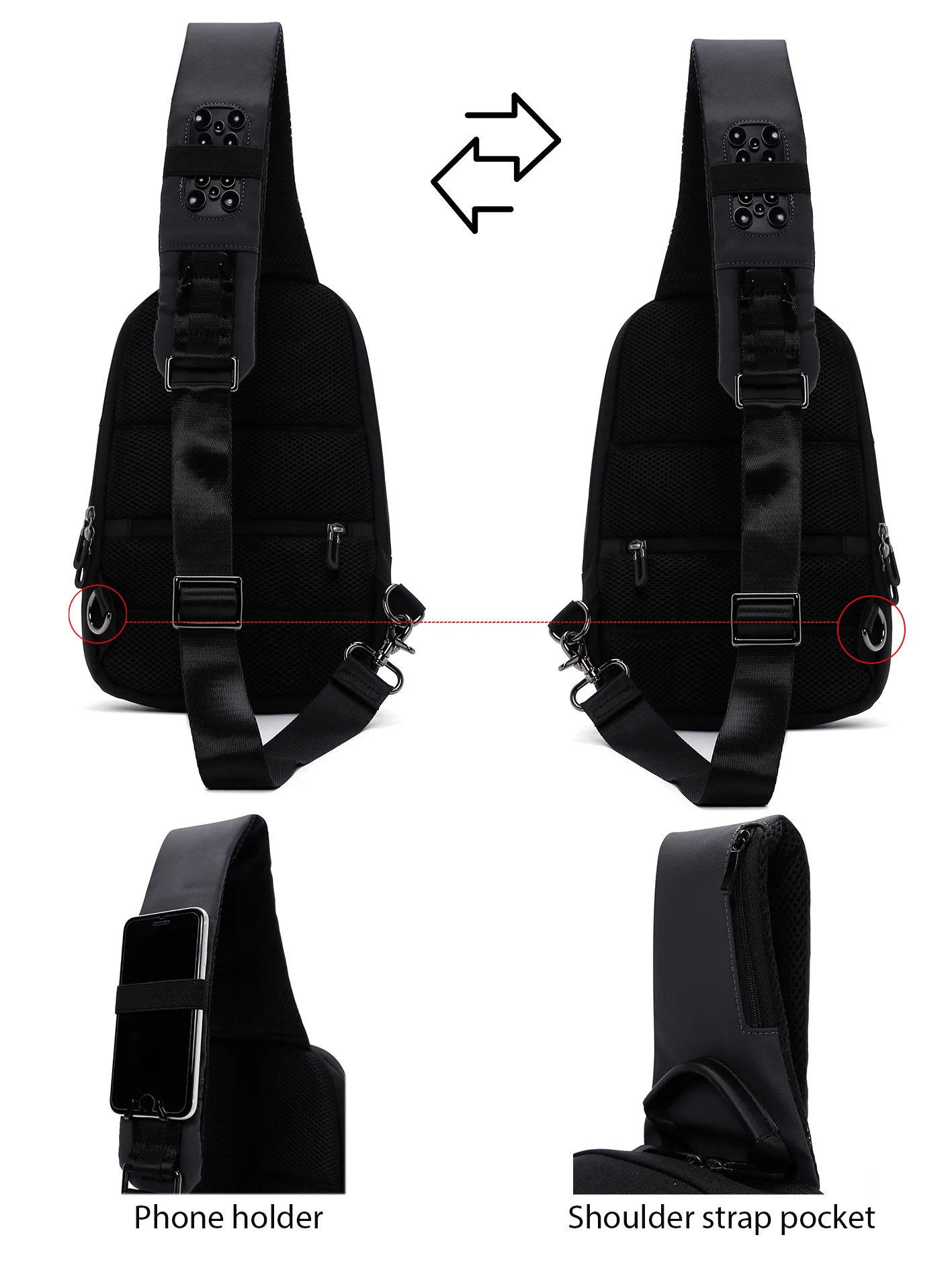 D-Pack Erkek Gri Teknolojik Kumaş Çapraz Çanta - Image 4