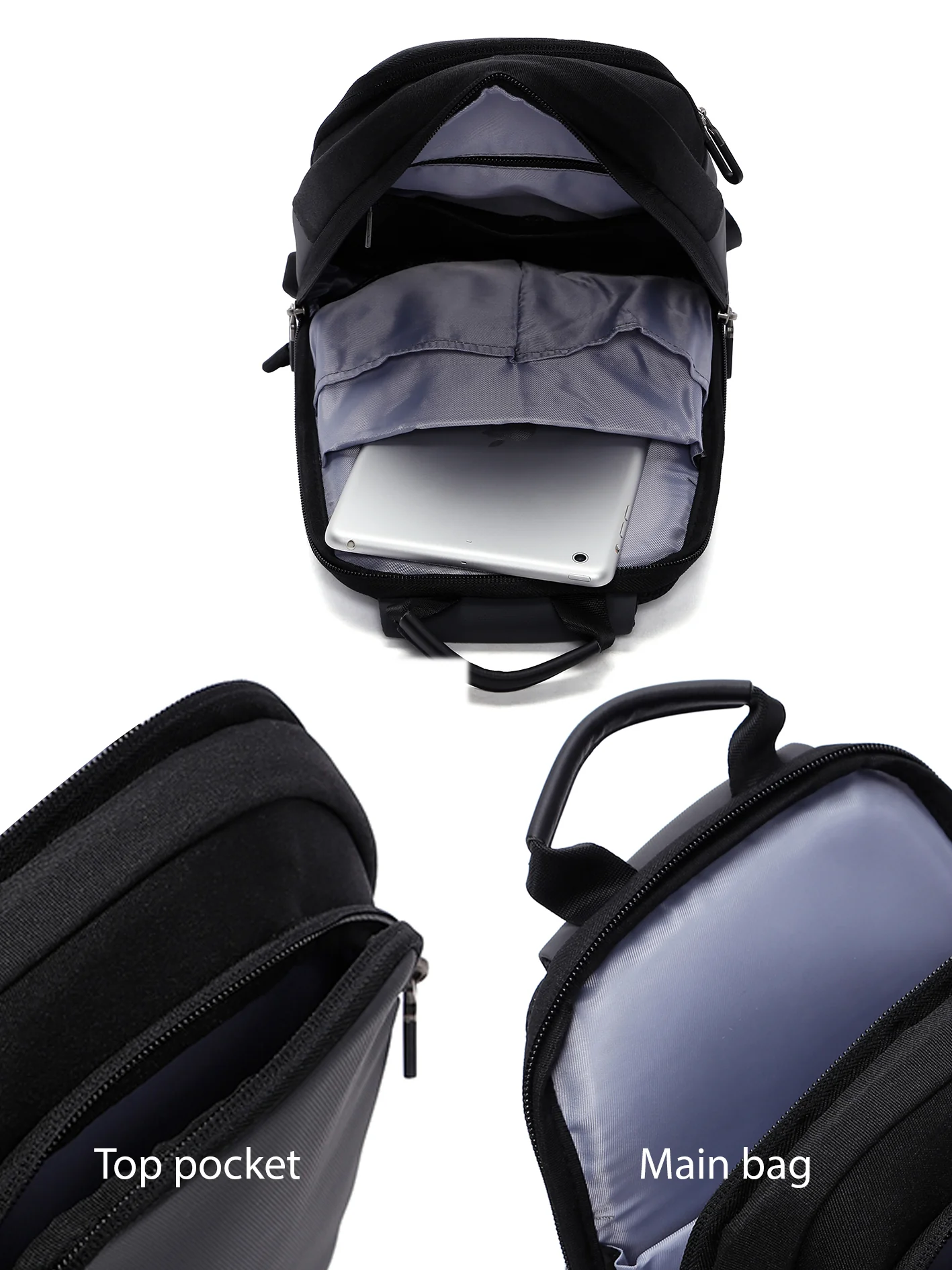 D-Pack Erkek Gri Teknolojik Kumaş Çapraz Çanta - Image 5