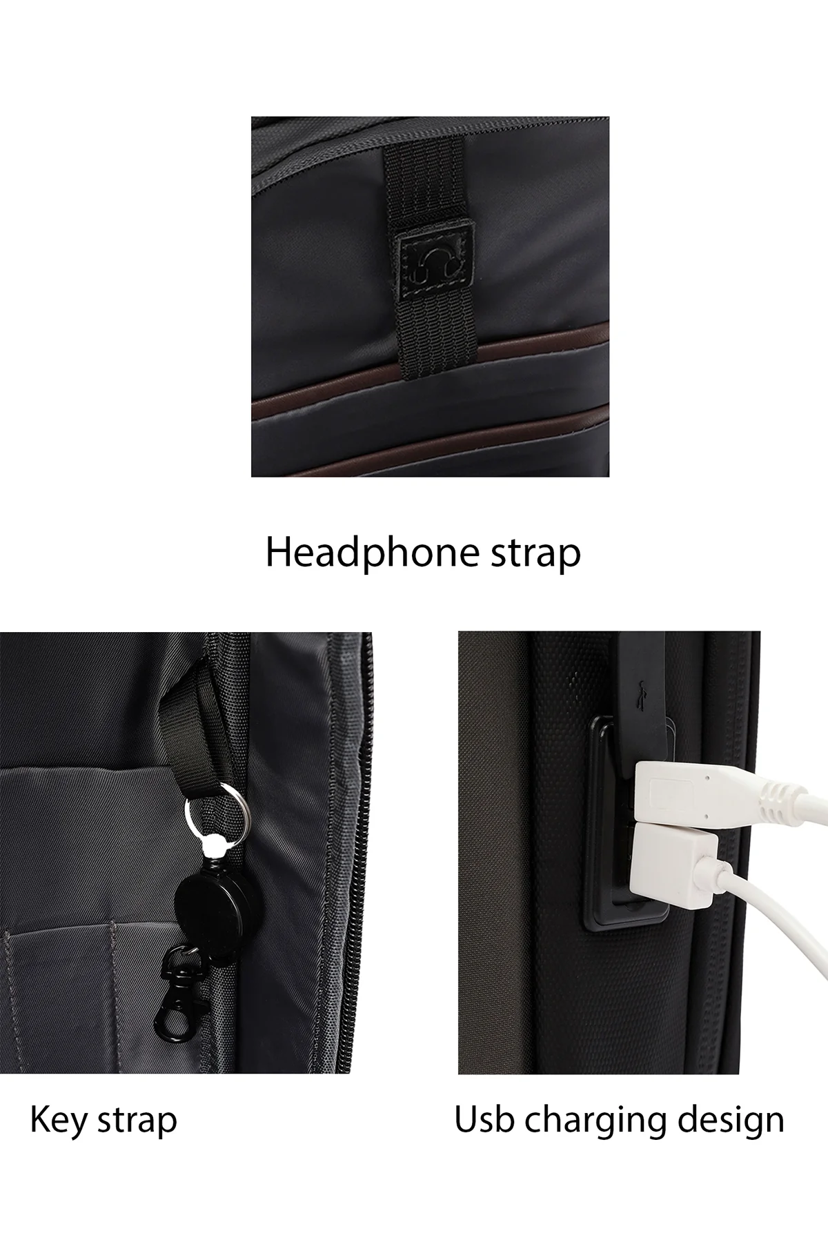 D-Pack Erkek Gri Teknolojik Kumaş Çapraz Çanta - Image 6