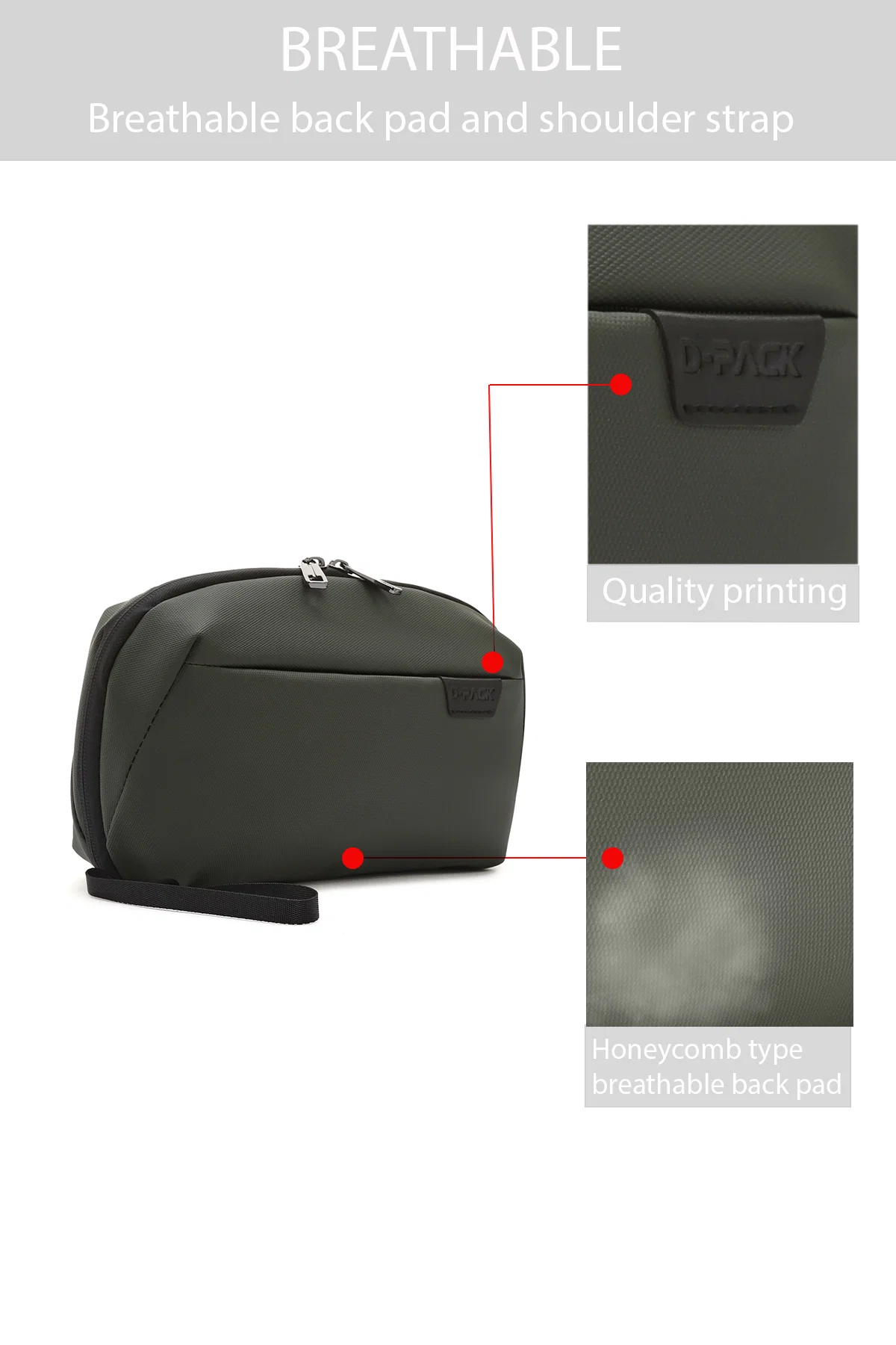 D-Pack Erkek Haki Kumaş El Çantası - Image 7