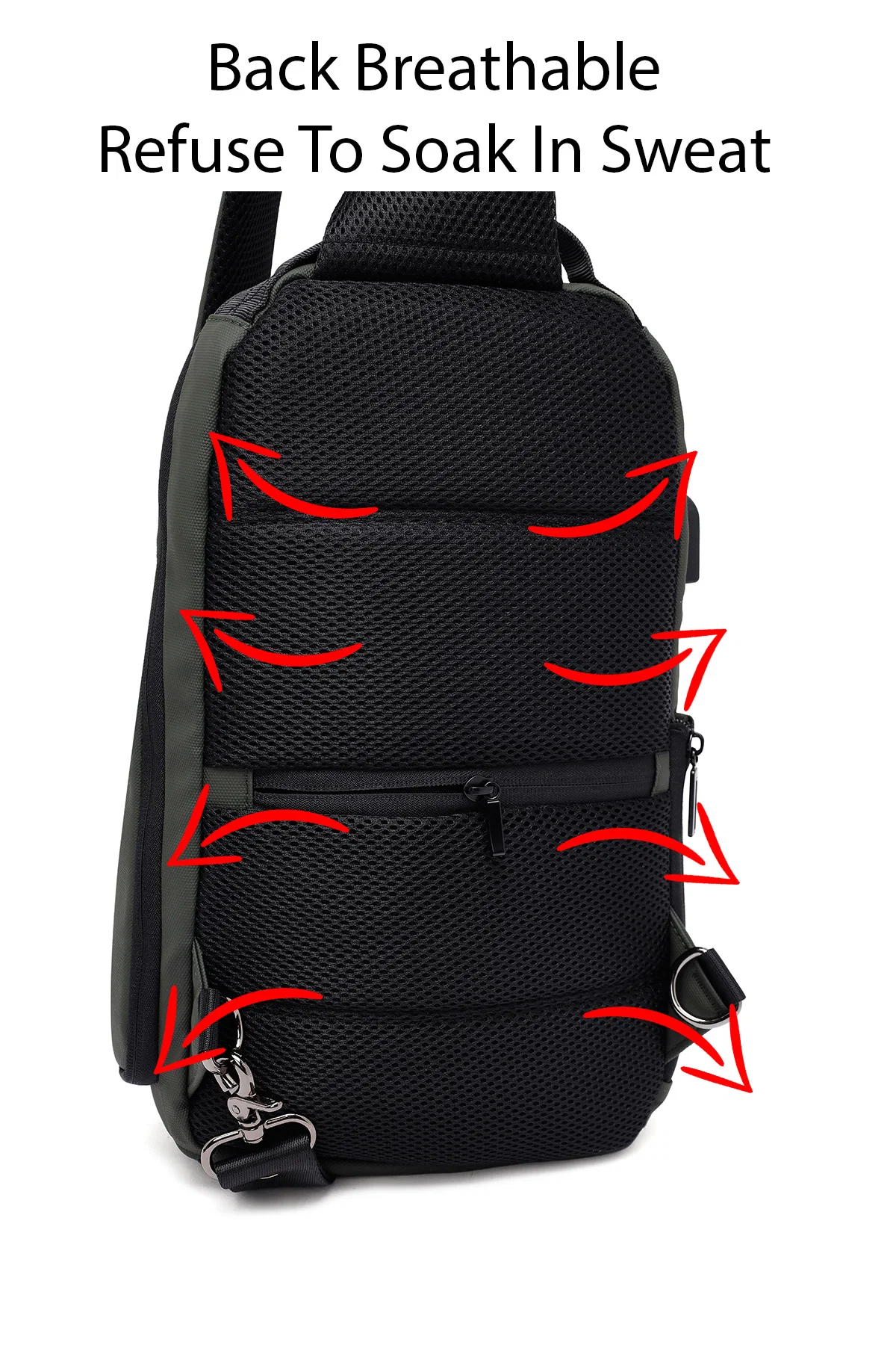 D-Pack Erkek Haki Teknolojik Kumaş Çapraz Çanta - Image 3