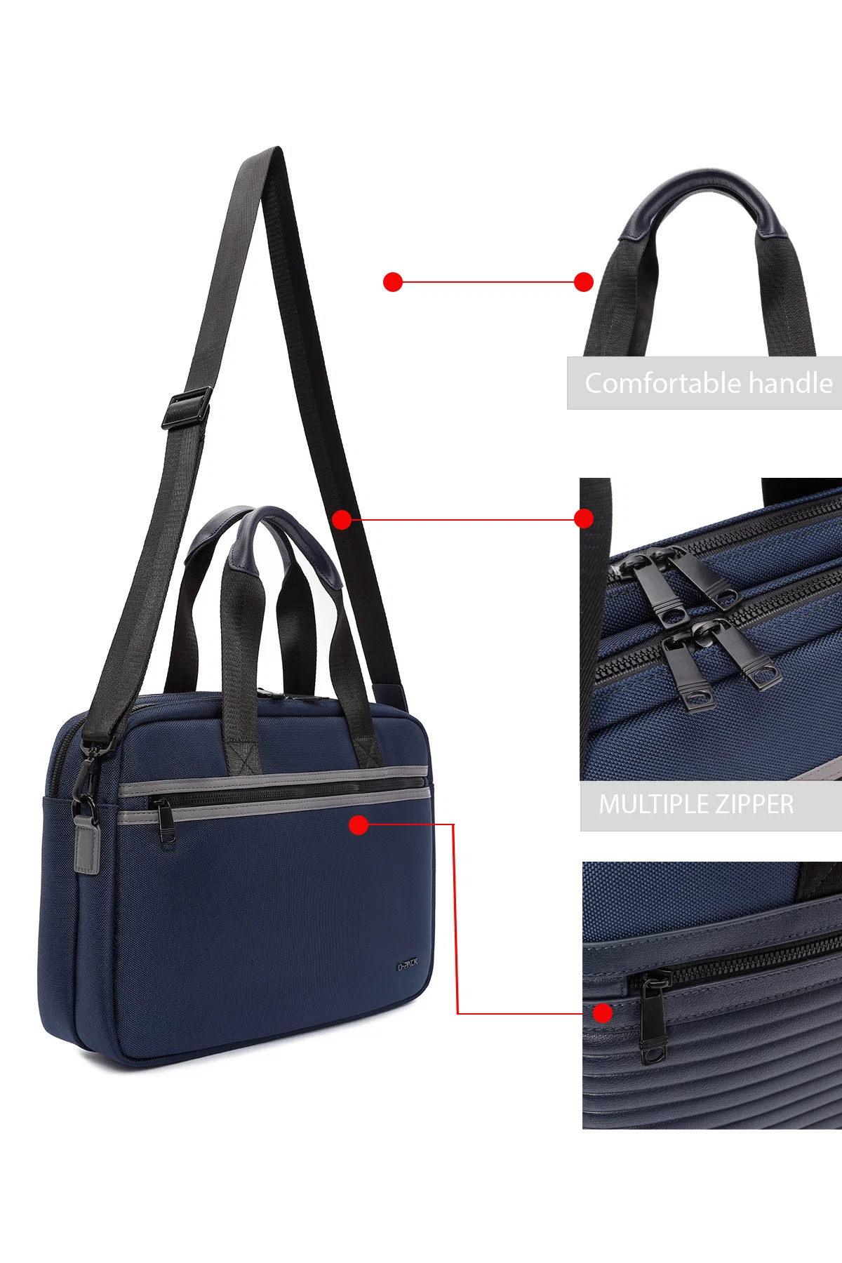 D-Pack Erkek Lacivert Uzun Askılı Kumaş Evrak Çantası - Image 6