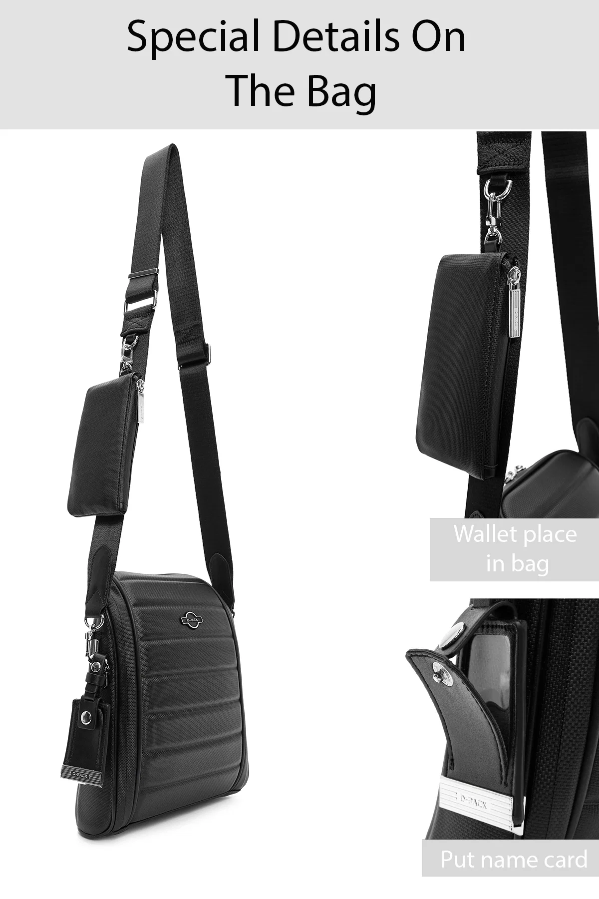 D-Pack Erkek Siyah Çapraz Çanta - Image 9