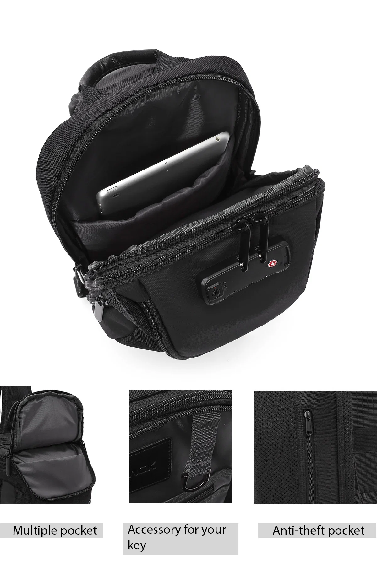 D-Pack Erkek Siyah Kumaş Çapraz Çanta - Image 10