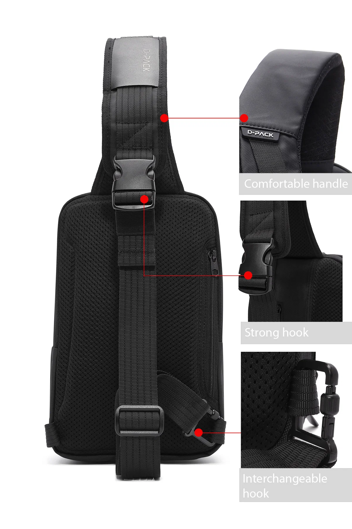D-Pack Erkek Siyah Kumaş Çapraz Çanta - Image 12