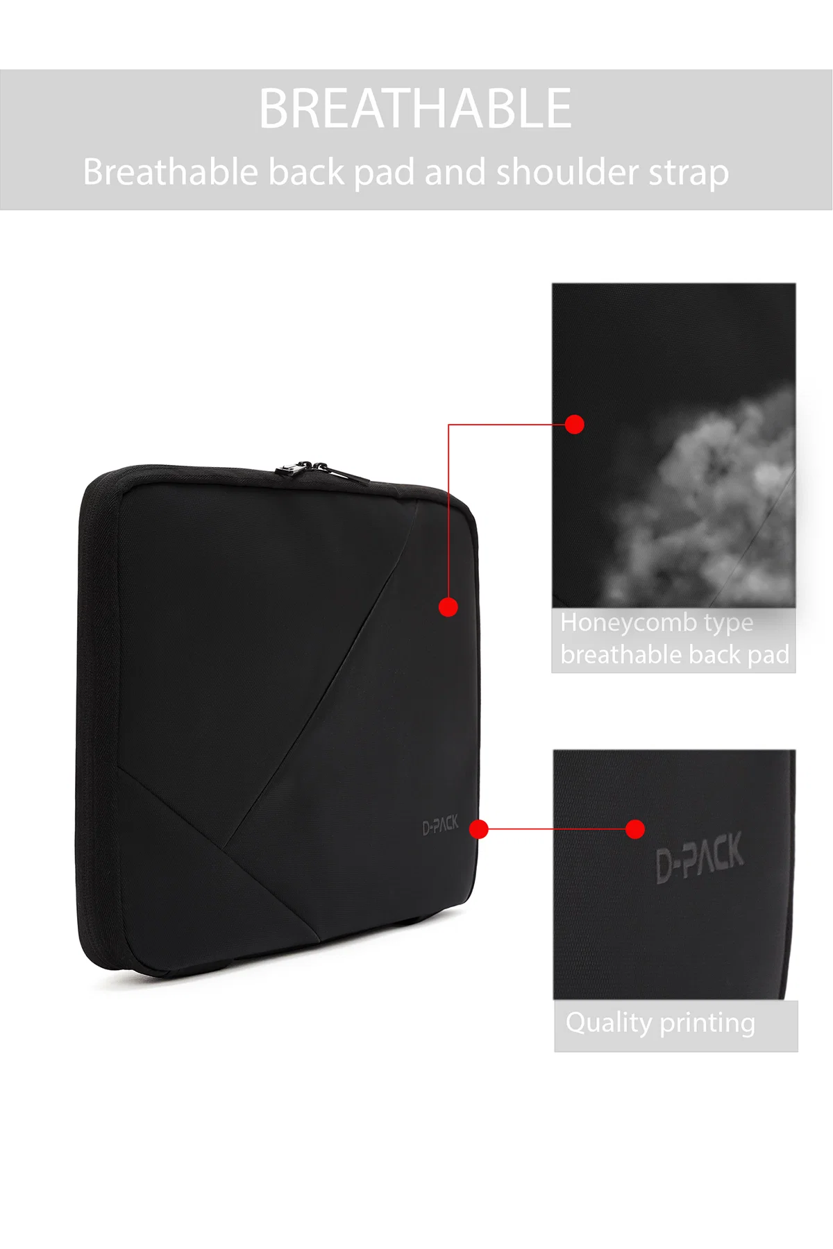 D-Pack Erkek Siyah Kumaş Laptop Çantası - Image 5