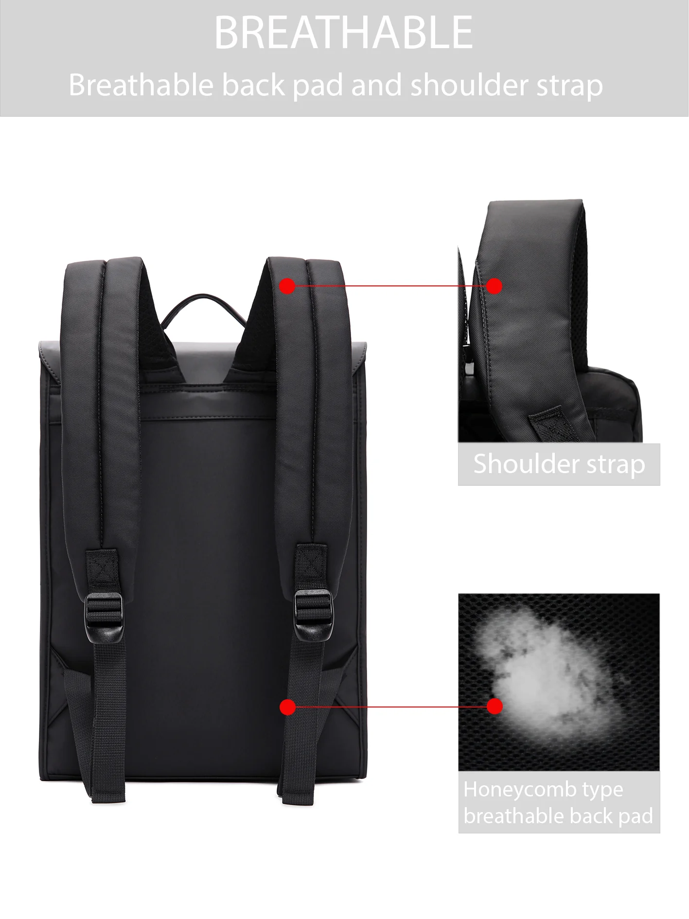 D-Pack Erkek Siyah Kumaş Sırt Çantası - Image 11