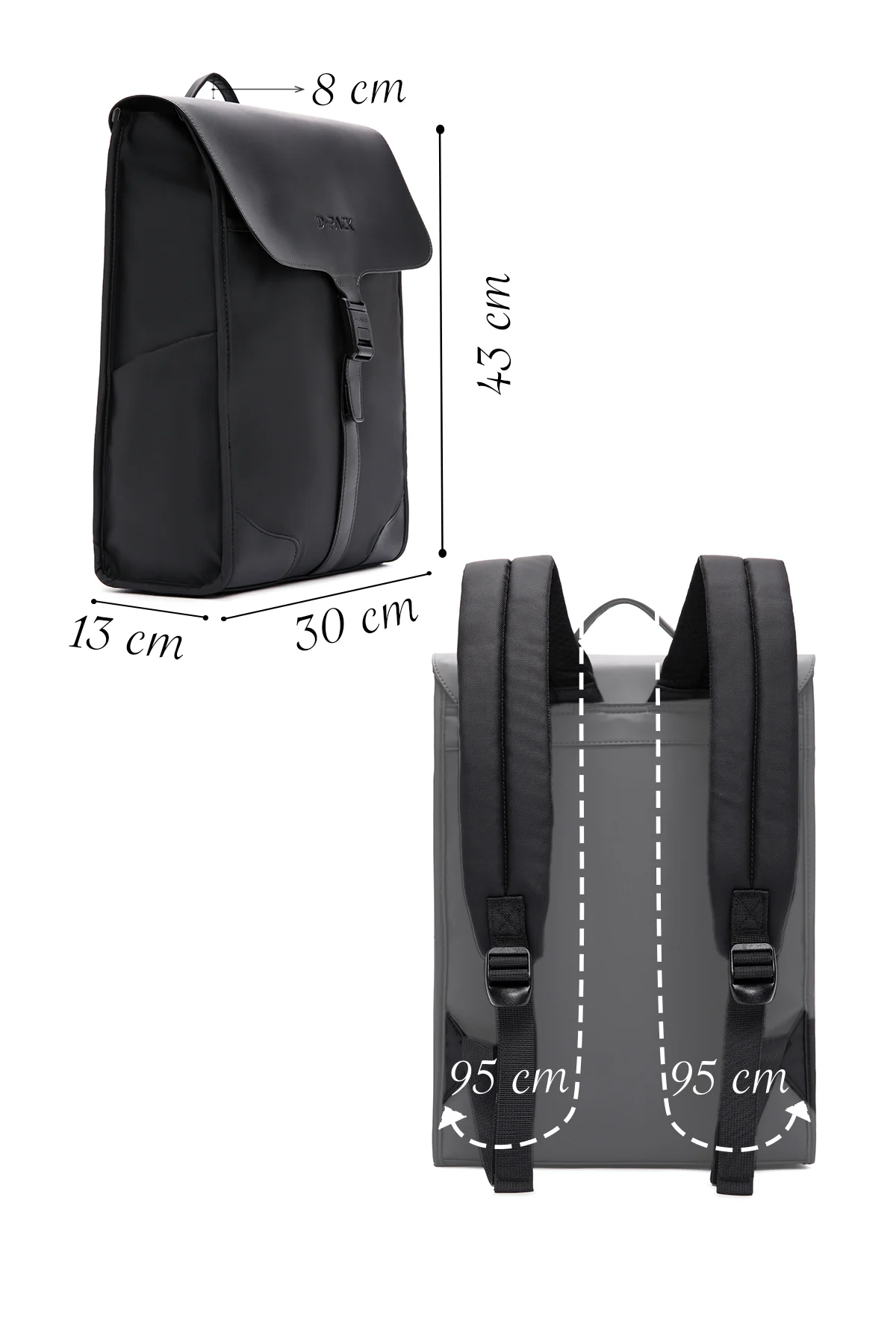 D-Pack Erkek Siyah Kumaş Sırt Çantası - Image 2