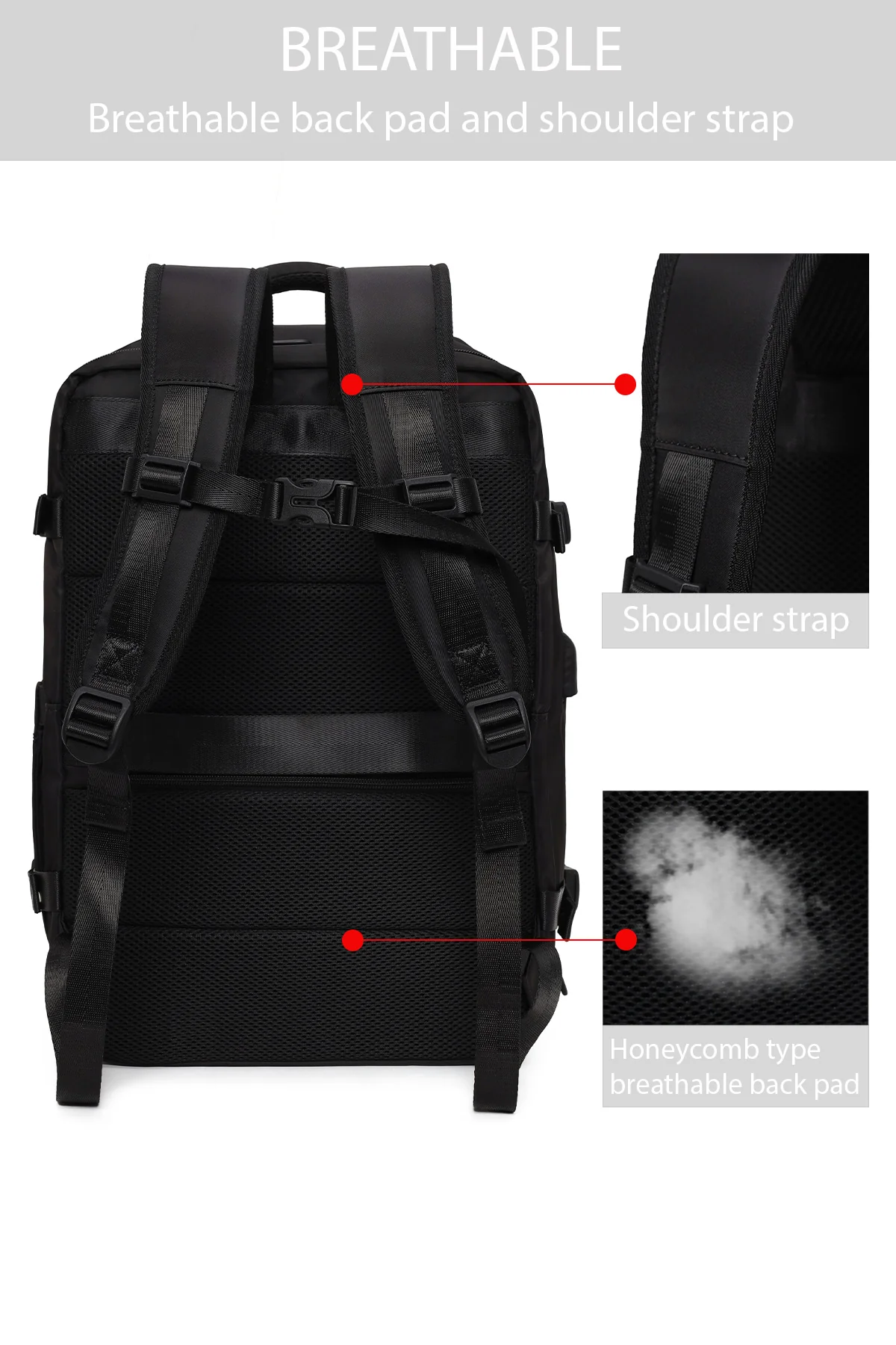 D-Pack Erkek Siyah Kumaş Sırt Çantası - Image 5