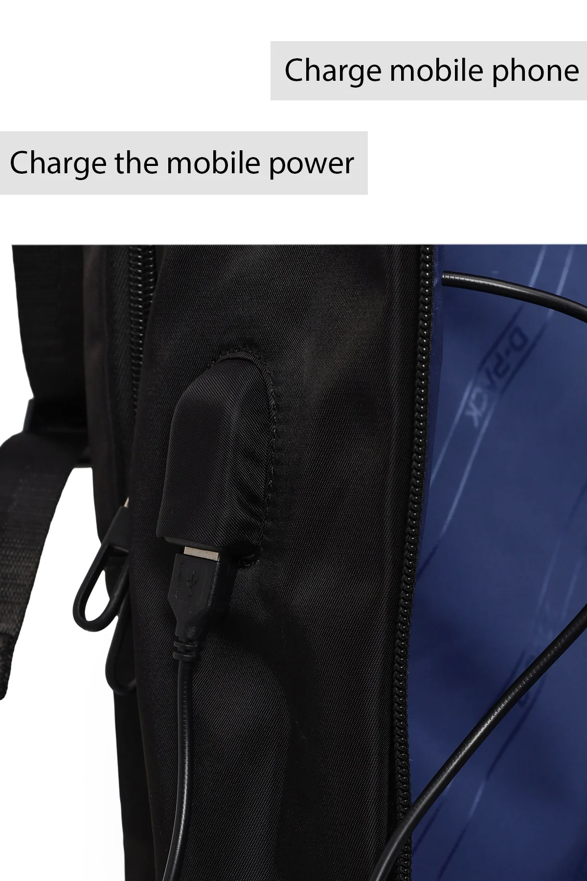 D-Pack Erkek Siyah Kumaş Sırt Çantası - Image 7