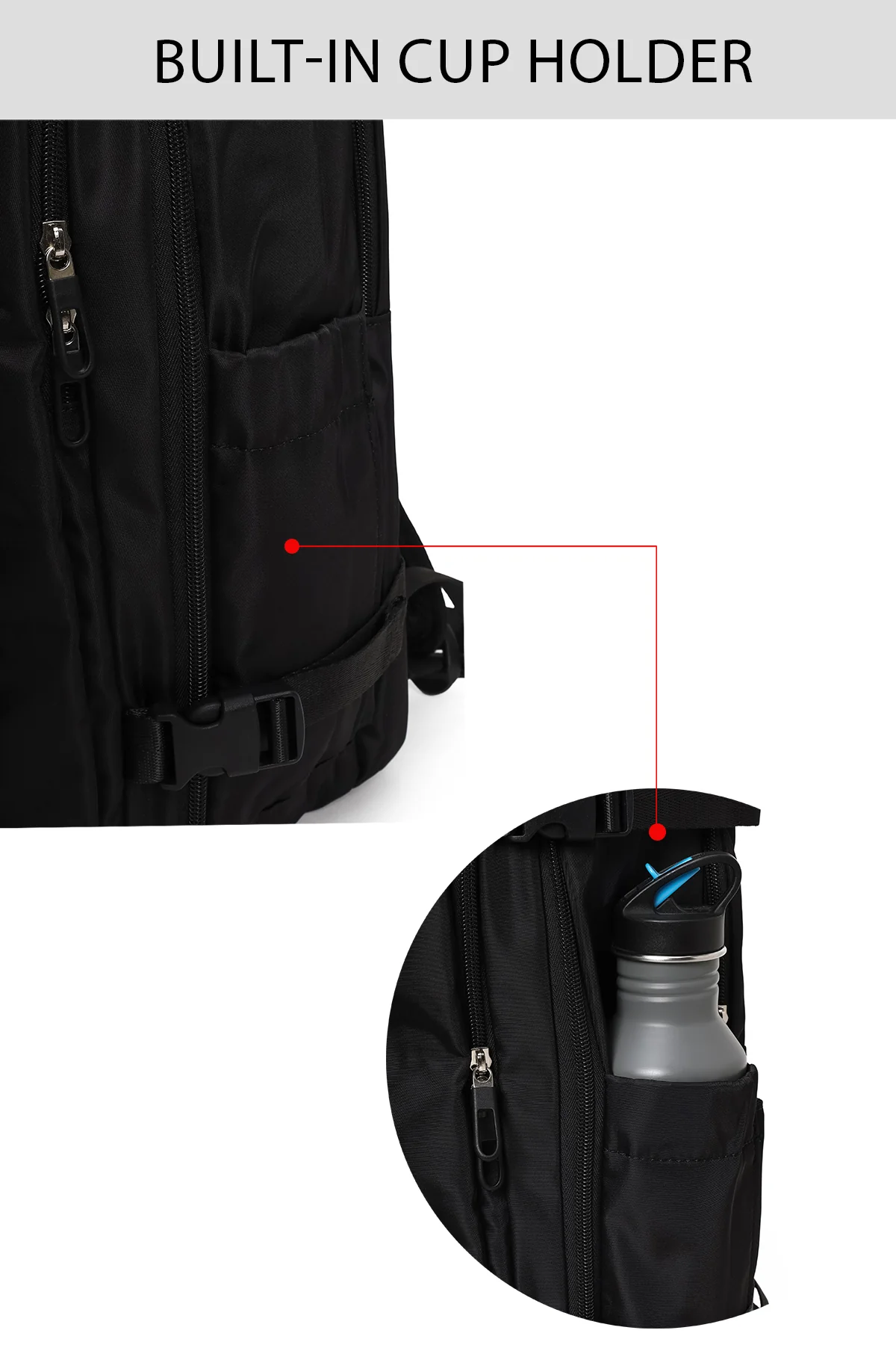 D-Pack Erkek Siyah Kumaş Sırt Çantası - Image 8