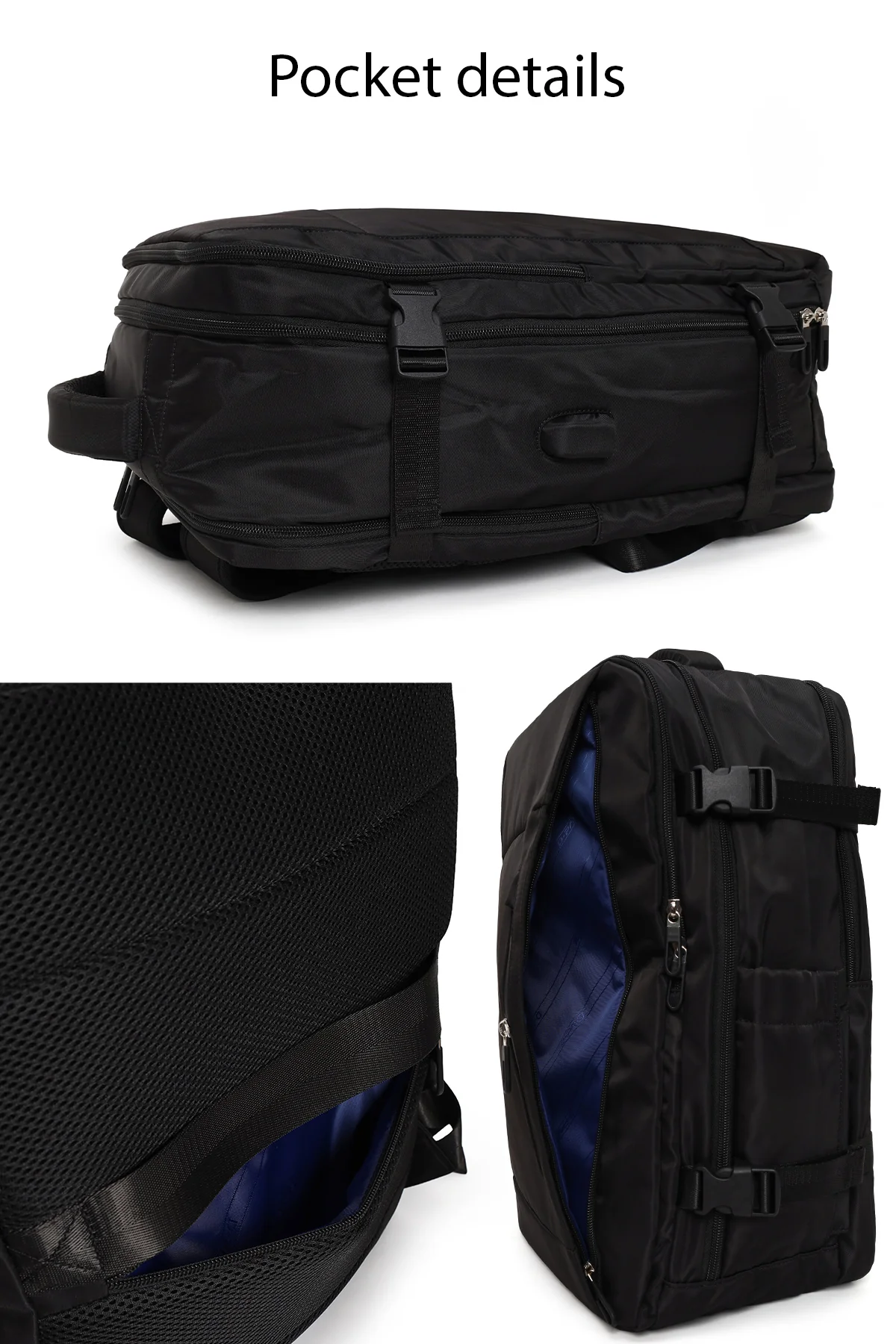 D-Pack Erkek Siyah Kumaş Sırt Çantası - Image 9