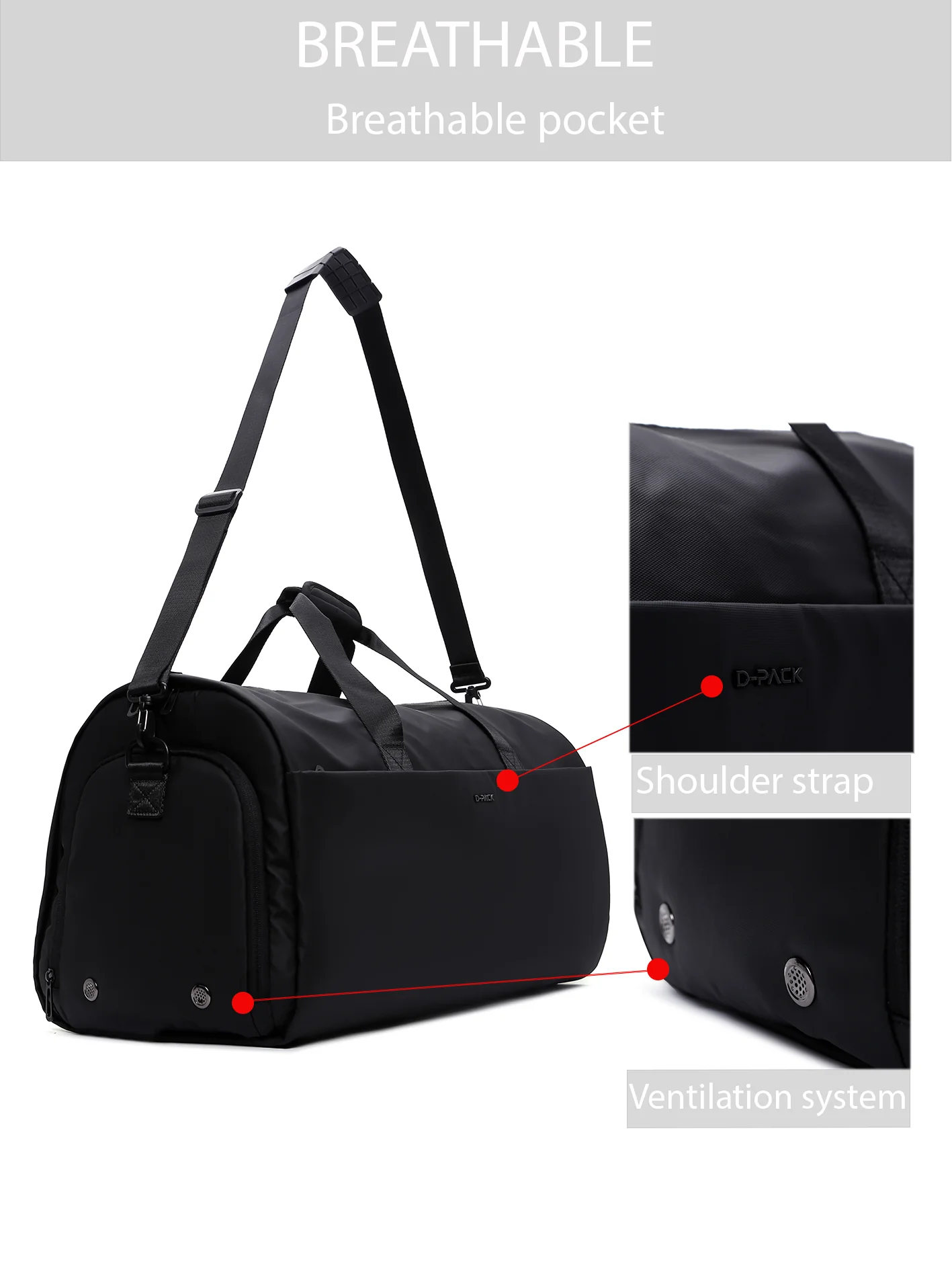D-Pack Erkek Siyah Seyahat Çantası - Image 19