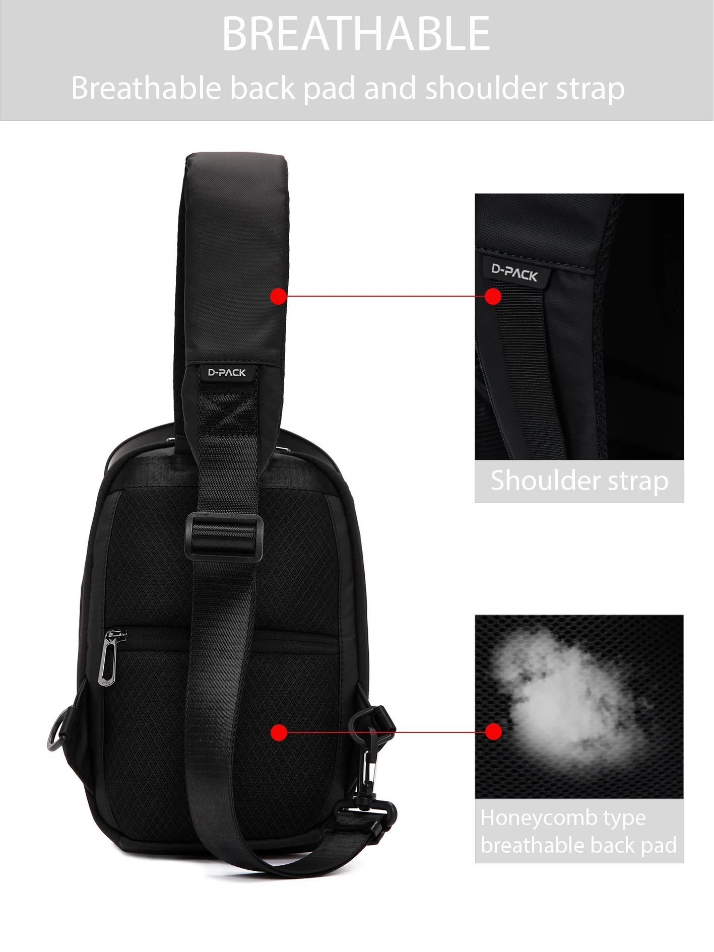 D-Pack Erkek Siyah Teknolojik Hardcase Uzun Askılı Omuz Çantası - Image 17