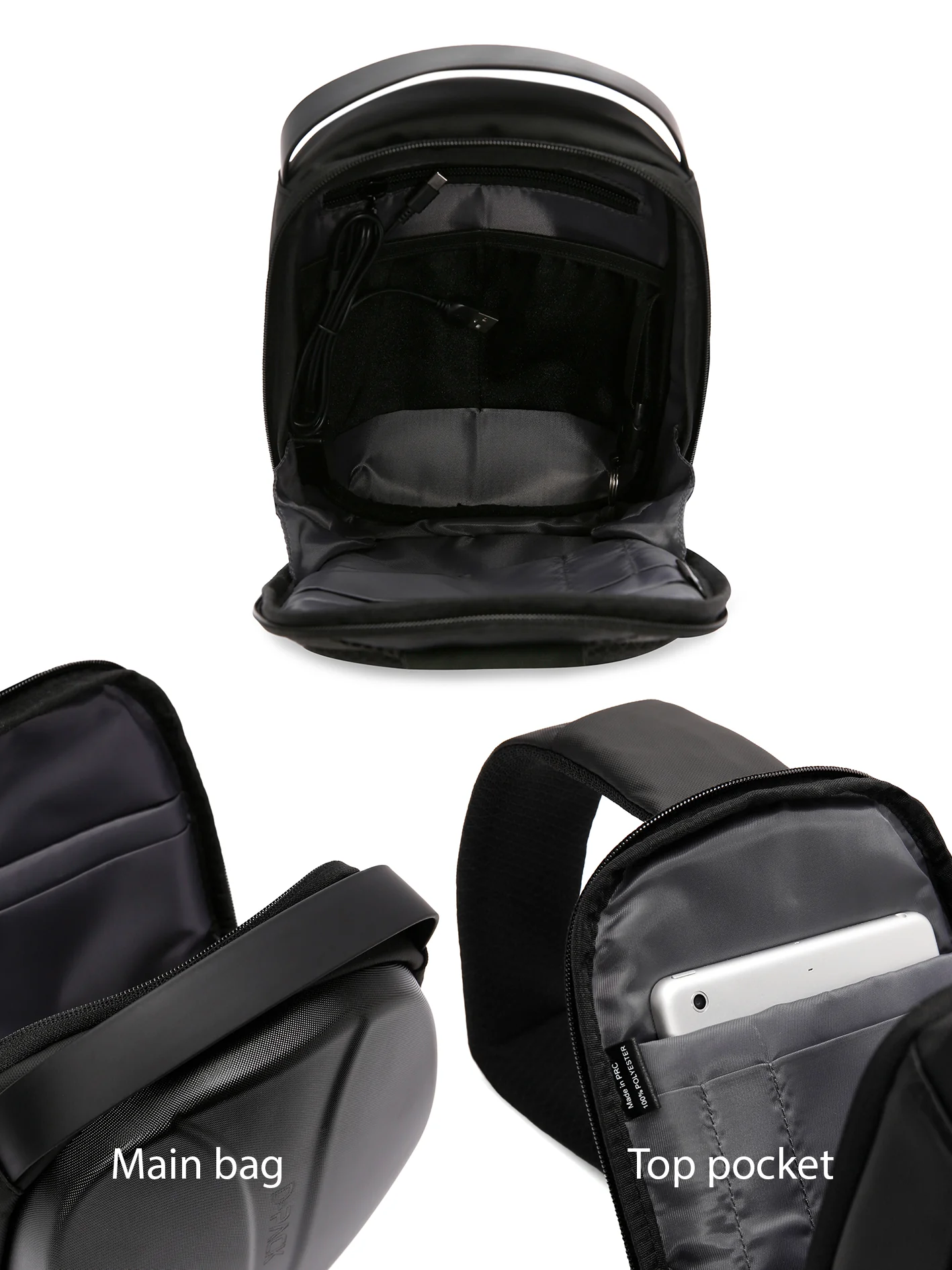 D-Pack Erkek Siyah Teknolojik Hardcase Uzun Askılı Omuz Çantası - Image 20