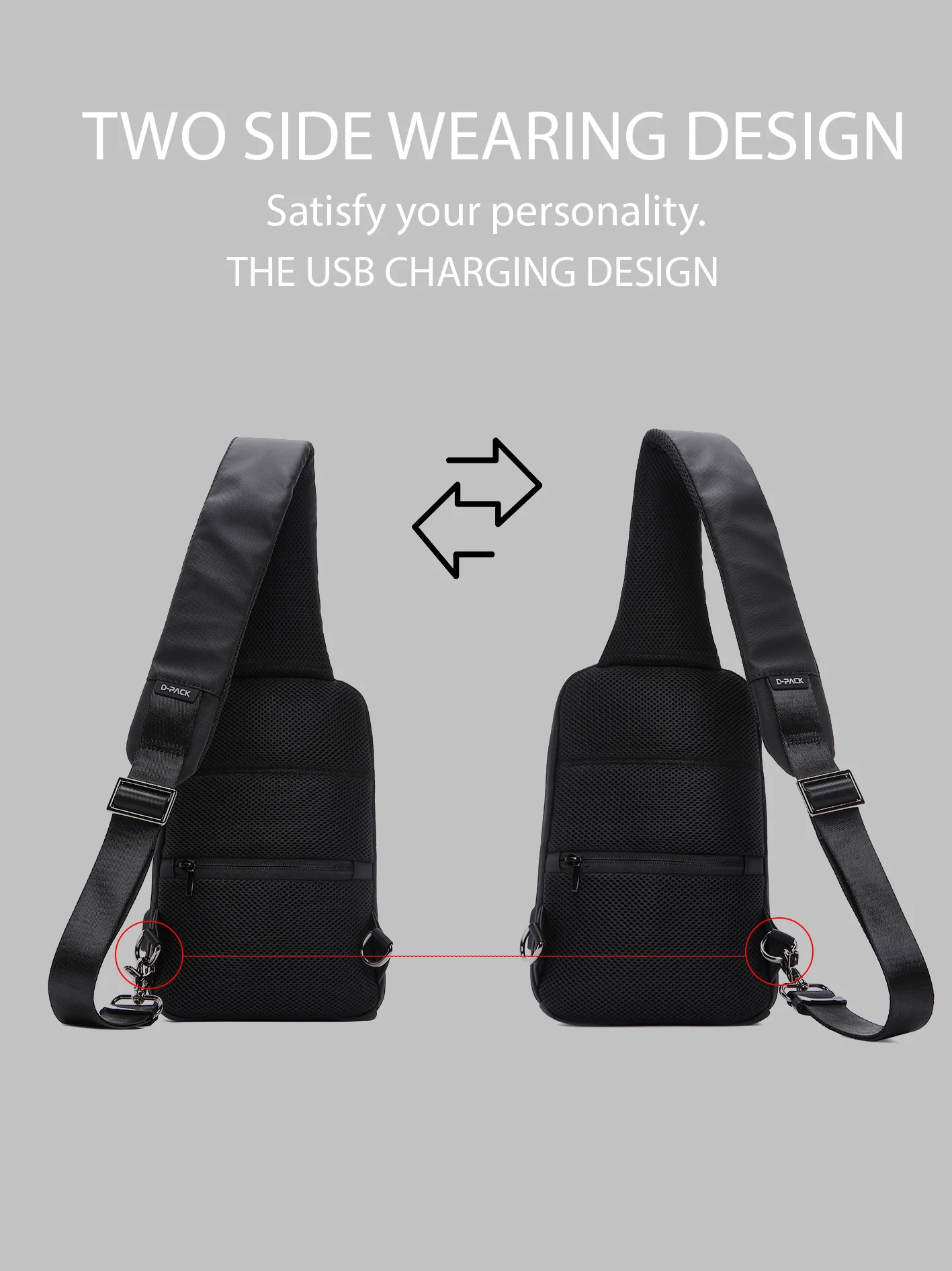 D-Pack Erkek Siyah Teknolojik Kumaş Çapraz Çanta - Image 21